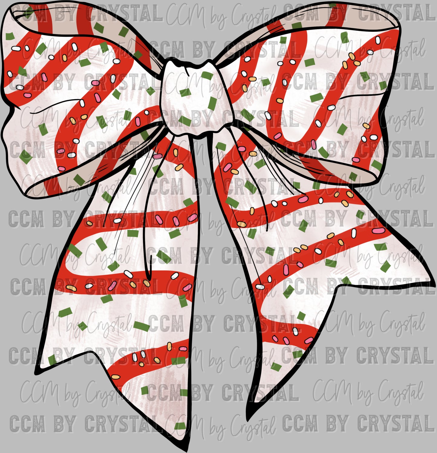 Christmas Cake Bow Ready to Press Transfer DTF Transfer Sublimation Transfer