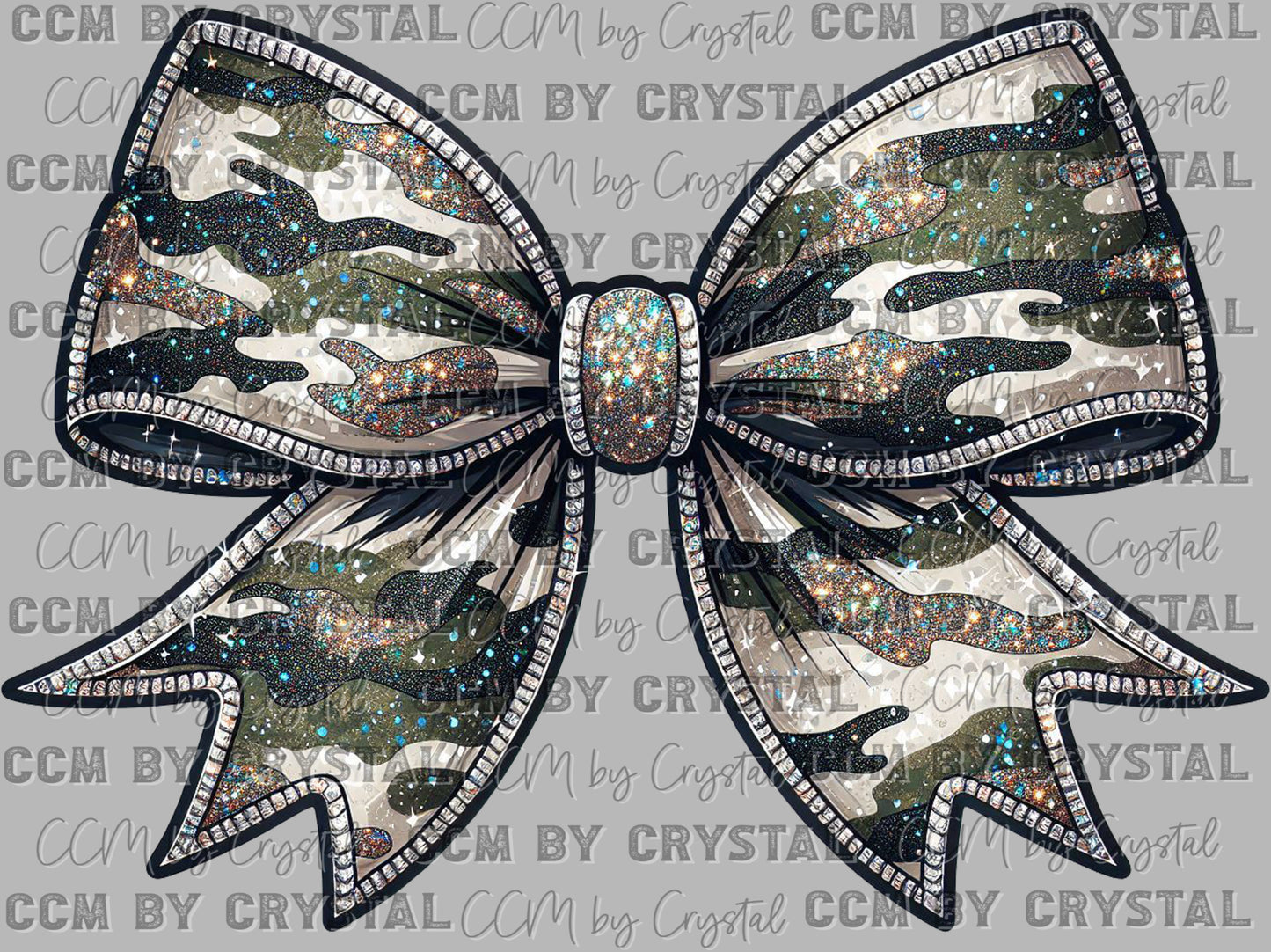 Camo Bow Coquette Ready to Press Transfer DTF Transfer Sublimation Transfer