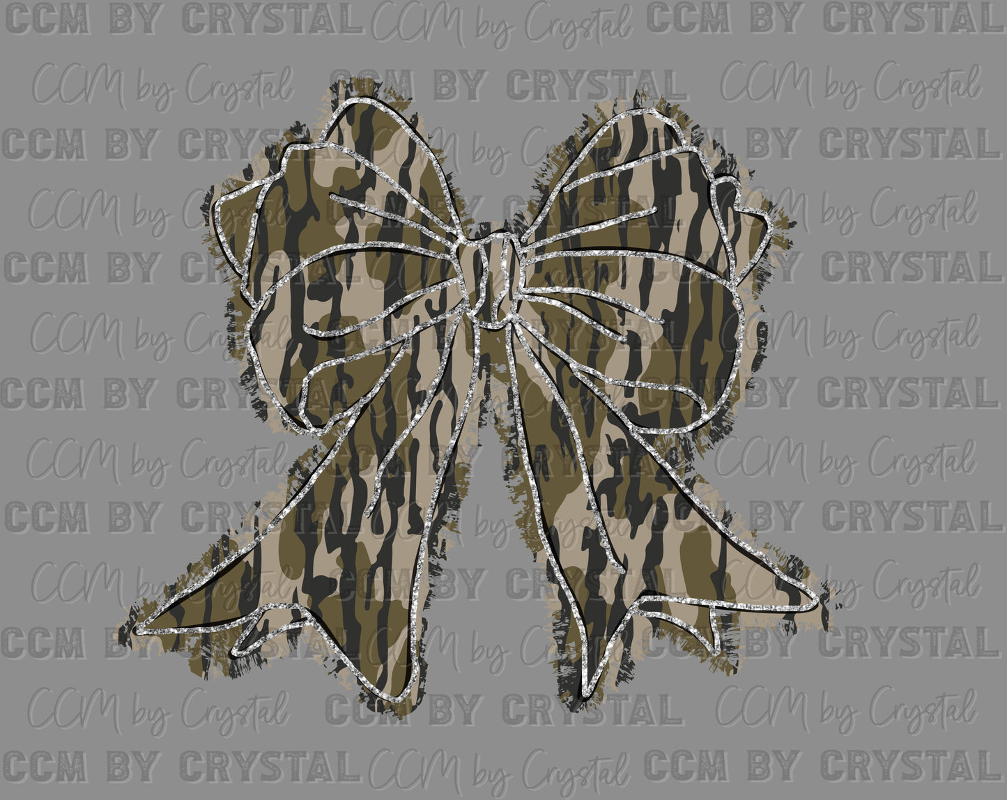 Camo Bow Ready to Press Instant Peel DTF Transfers Sublimation Transfers