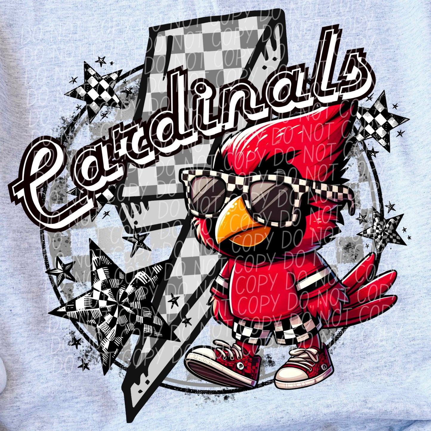 Cute Cardinals Mascot Ready to Press Transfer DTF Transfer Sublimation Transfer