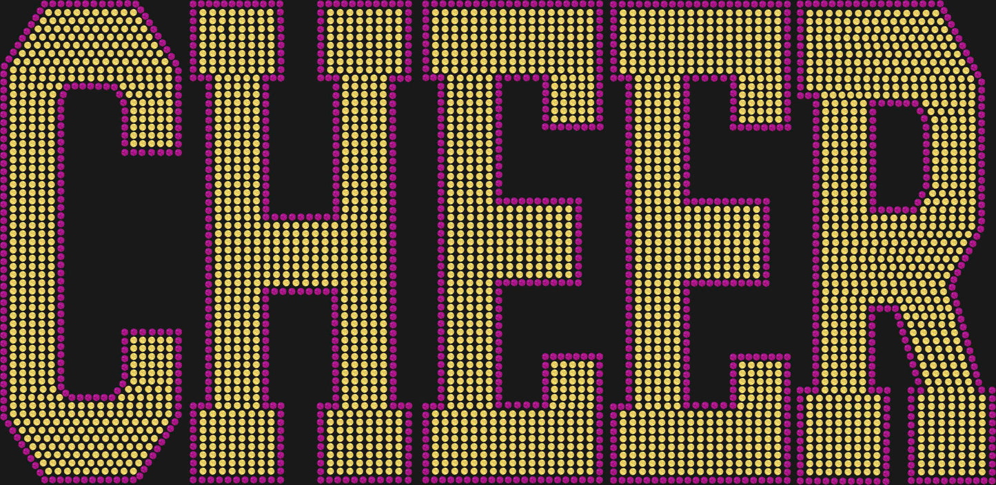 Cheer 2-Color Approximately 11" wide Spangle Transfer