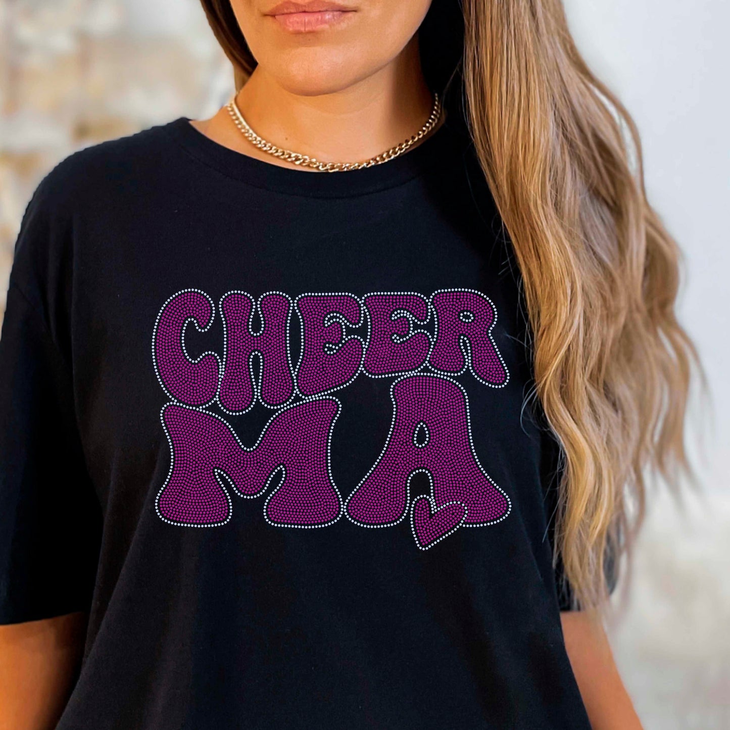 Cheer Ma 11" 2-Color Ready to Press Spangle Transfer Bling Transfer Sparkle Transfer