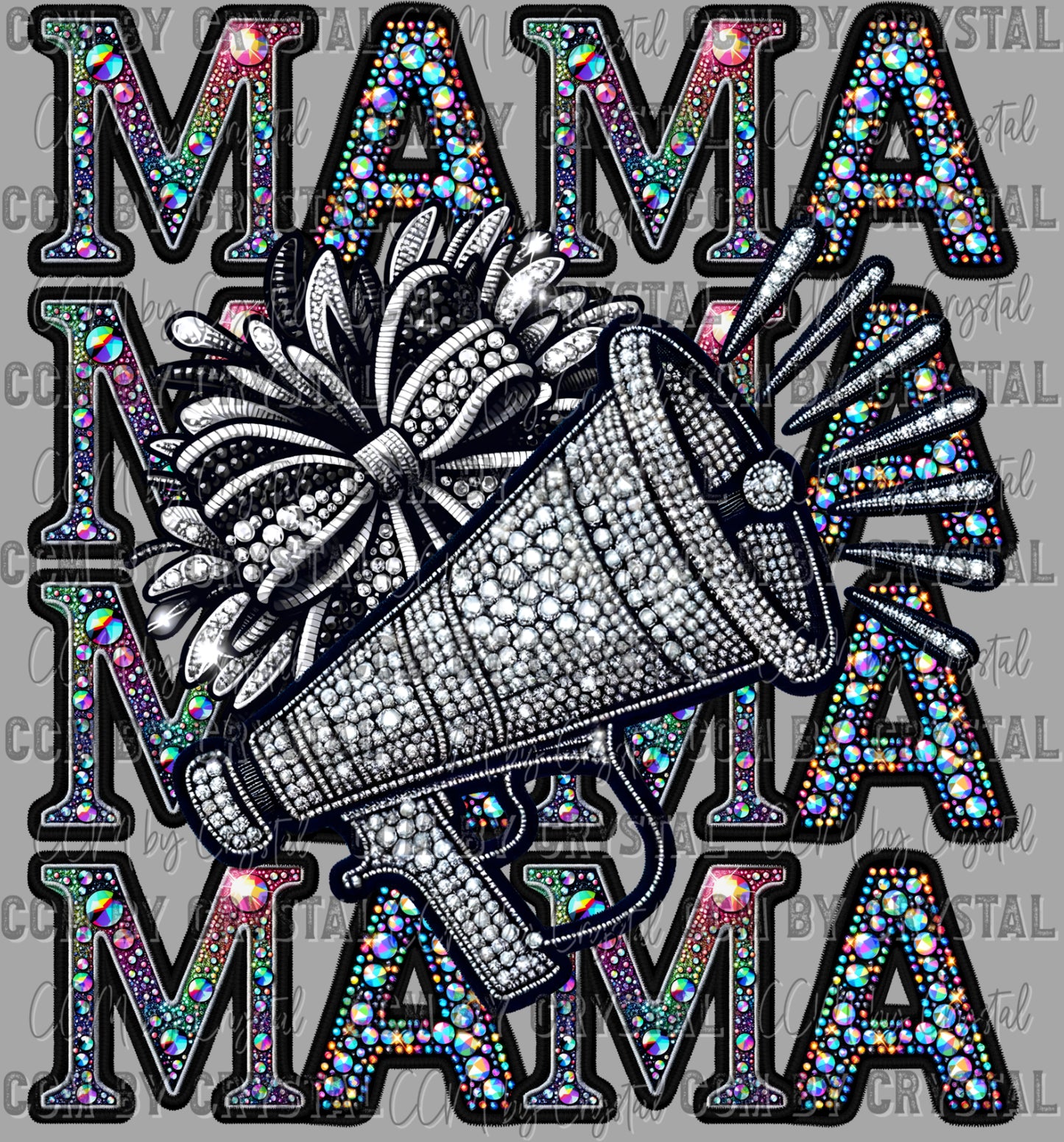 Cheer Mama Faux Rhinestones Ready to Press Transfer DTF Transfer Sublimation Transfer