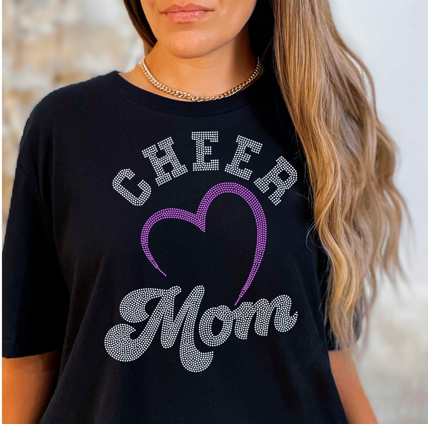 Cheer Mom 11" Wide 2- Color Spangle Transfer