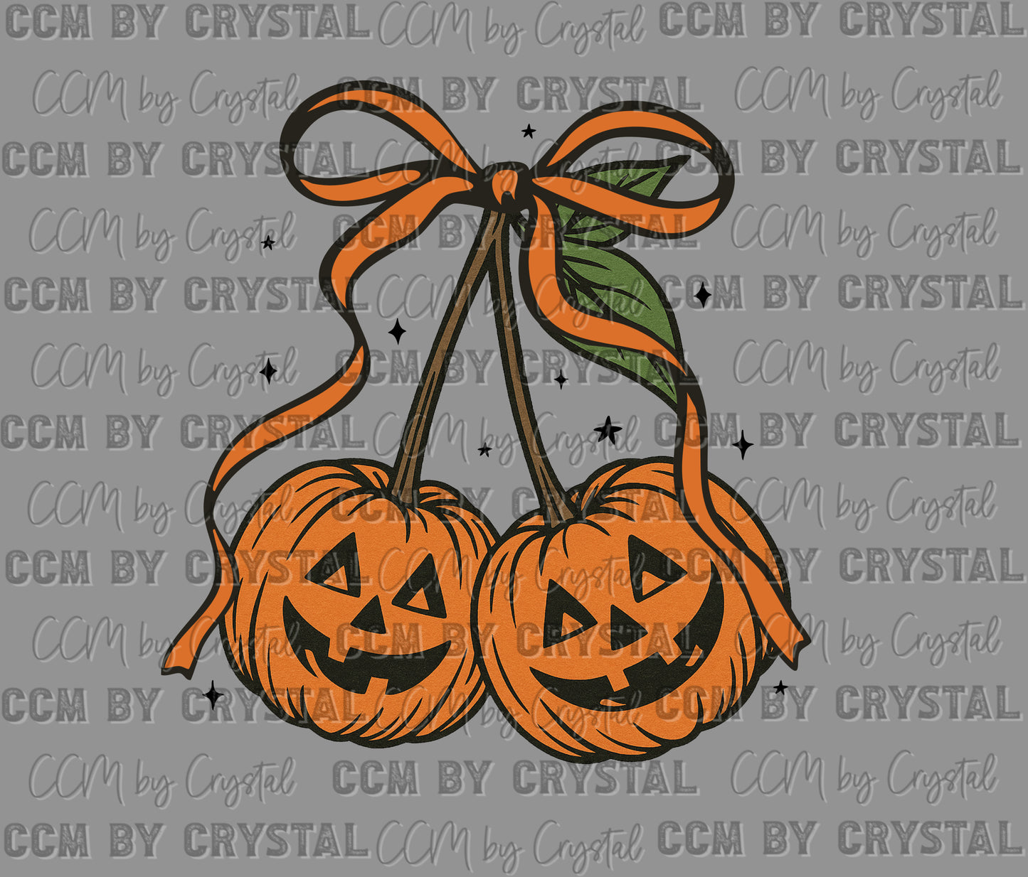 Pumpkin Cherries Halloween Ready to Press Transfer DTF Transfer Sublimation Transfer