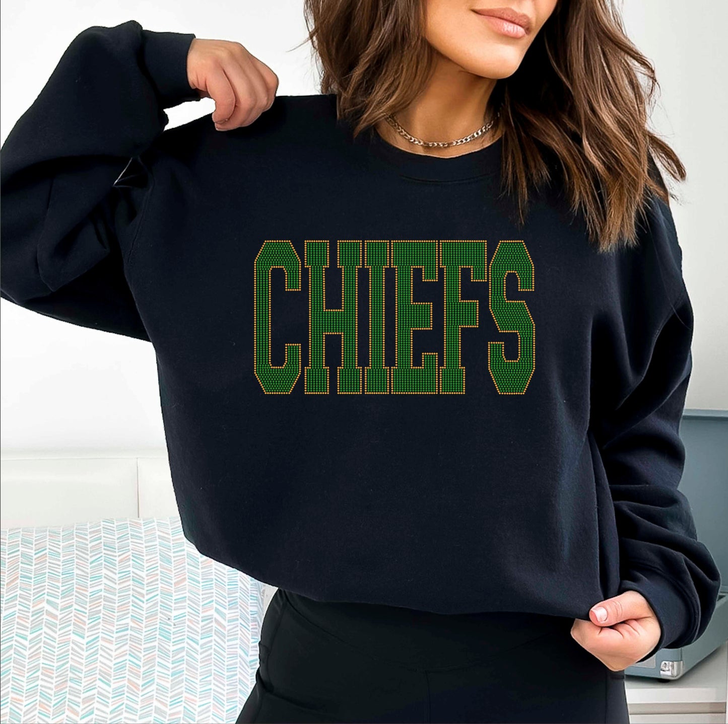 Chiefs 2-Color Approximately 11" wide Spangle Transfer