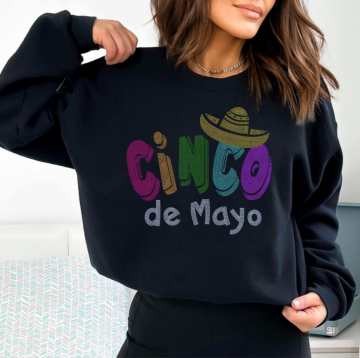 Cinco de Mayo 7-Color Approximately 11" wide Spangle Transfer