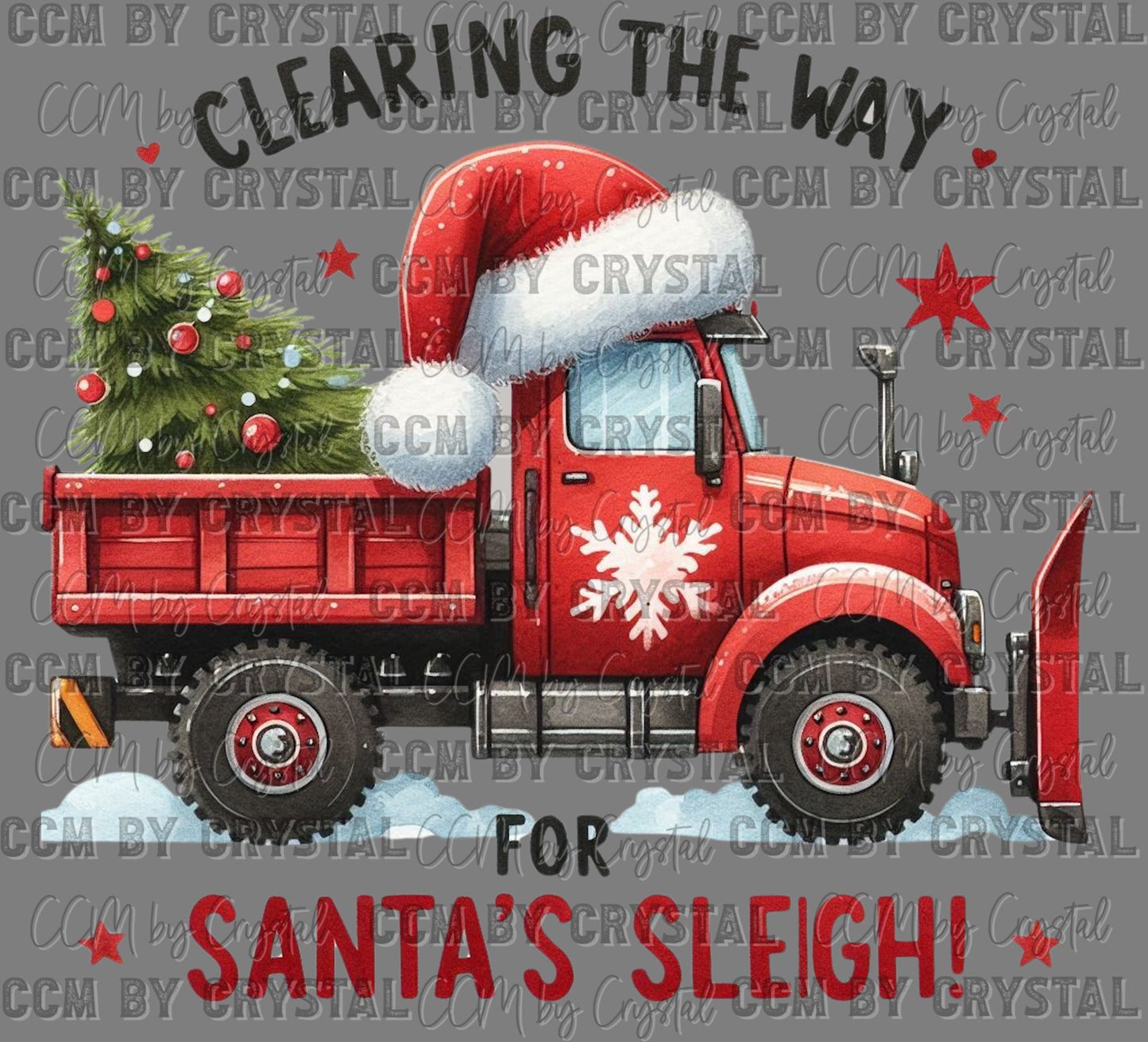 Clearing the Way for Santa's Sleigh Christmas Ready to Press Transfer DTF Transfer Sublimation Transfer