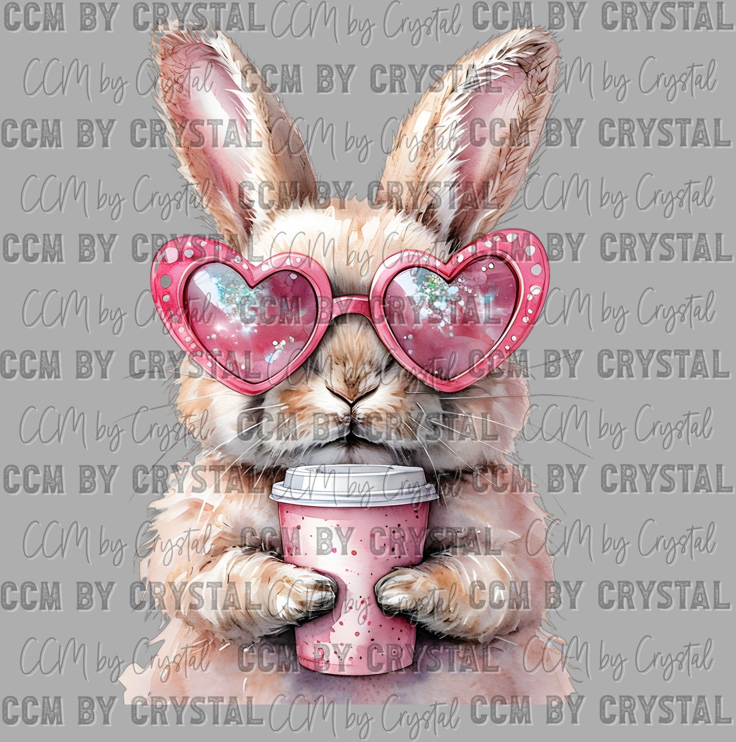 Easter Bunny Coffee Glasses Ready to Press DTF Transfers Sublimation Transfers