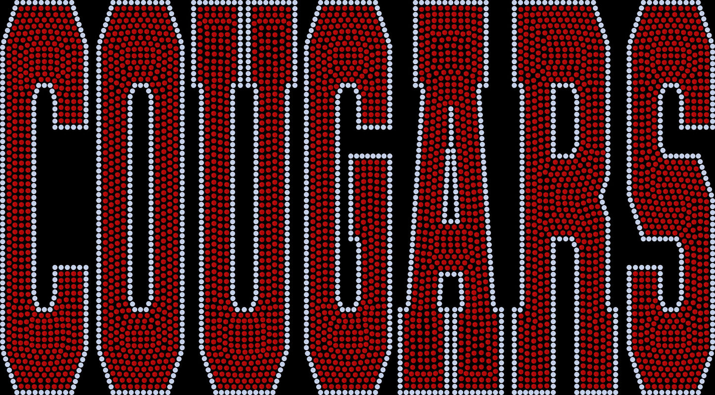 Cougars 11" Wide 2- Color Spangle Transfer