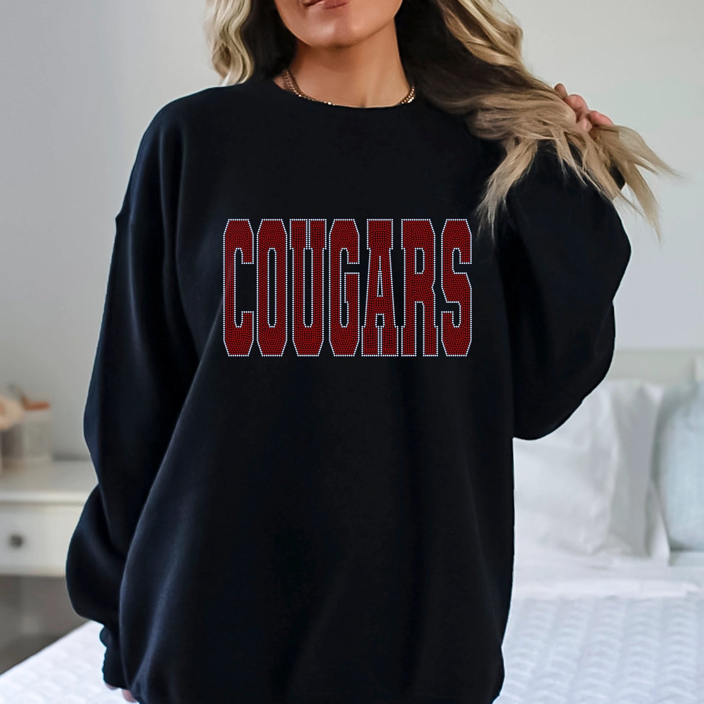Cougars 11" Wide 2- Color Spangle Transfer