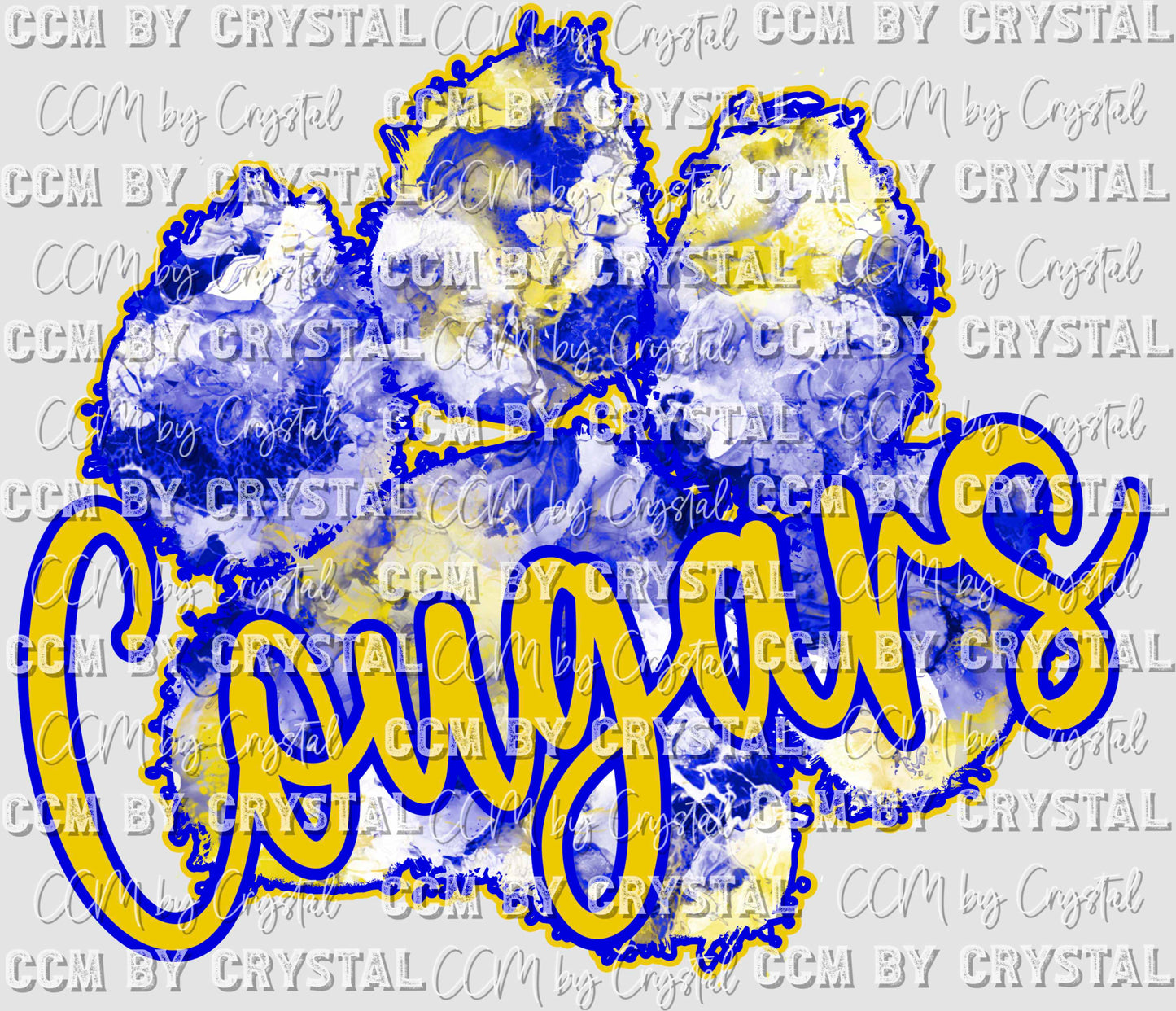 Cougars Blue and Yellow Mascot Ready to Press Transfer