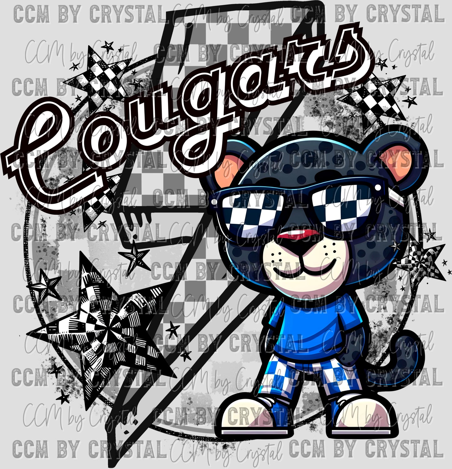 Cougars Mascot Ready to Press Transfer DTF Transfer Sublimation Transfer