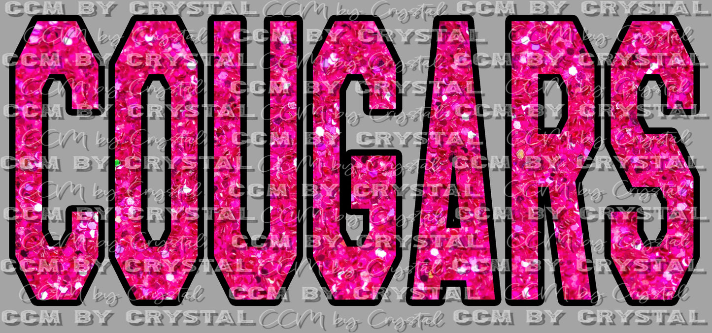 Pink Cougars Ready to Press Transfer DTF Transfer Sublimation Transfer