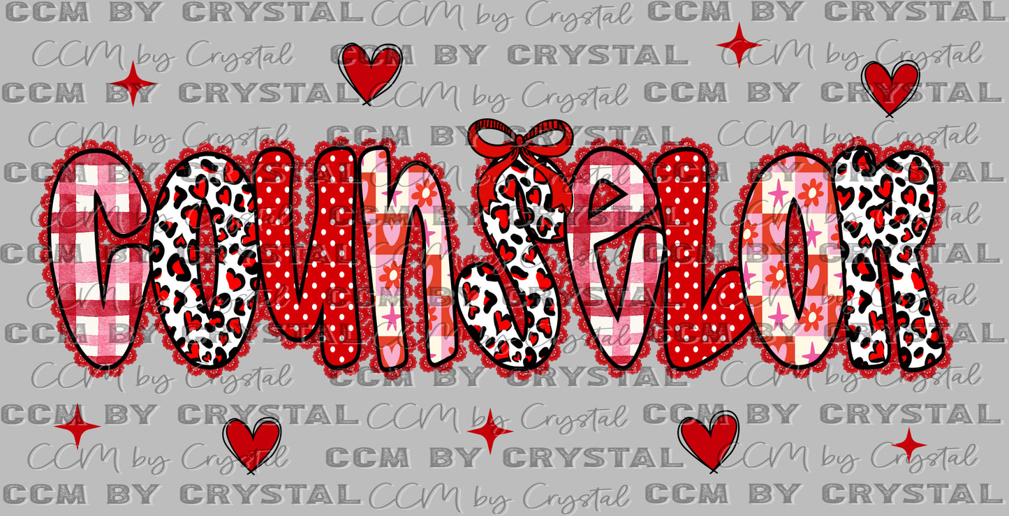 Counselor Valentines Day Ready to Press Instant Peel DTF Transfers Sublimation Transfers