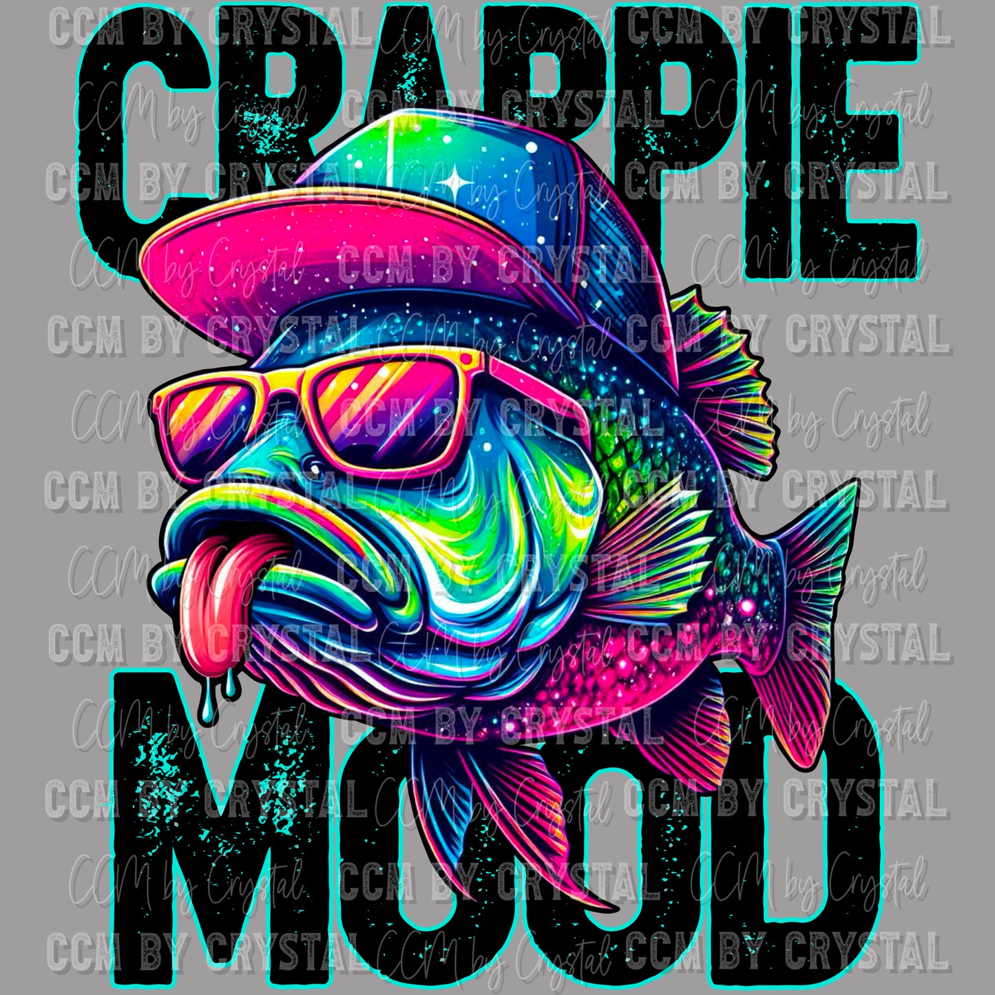 Crappie Mood Fishing Ready to Press Transfer DTF Transfer Sublimation Transfer