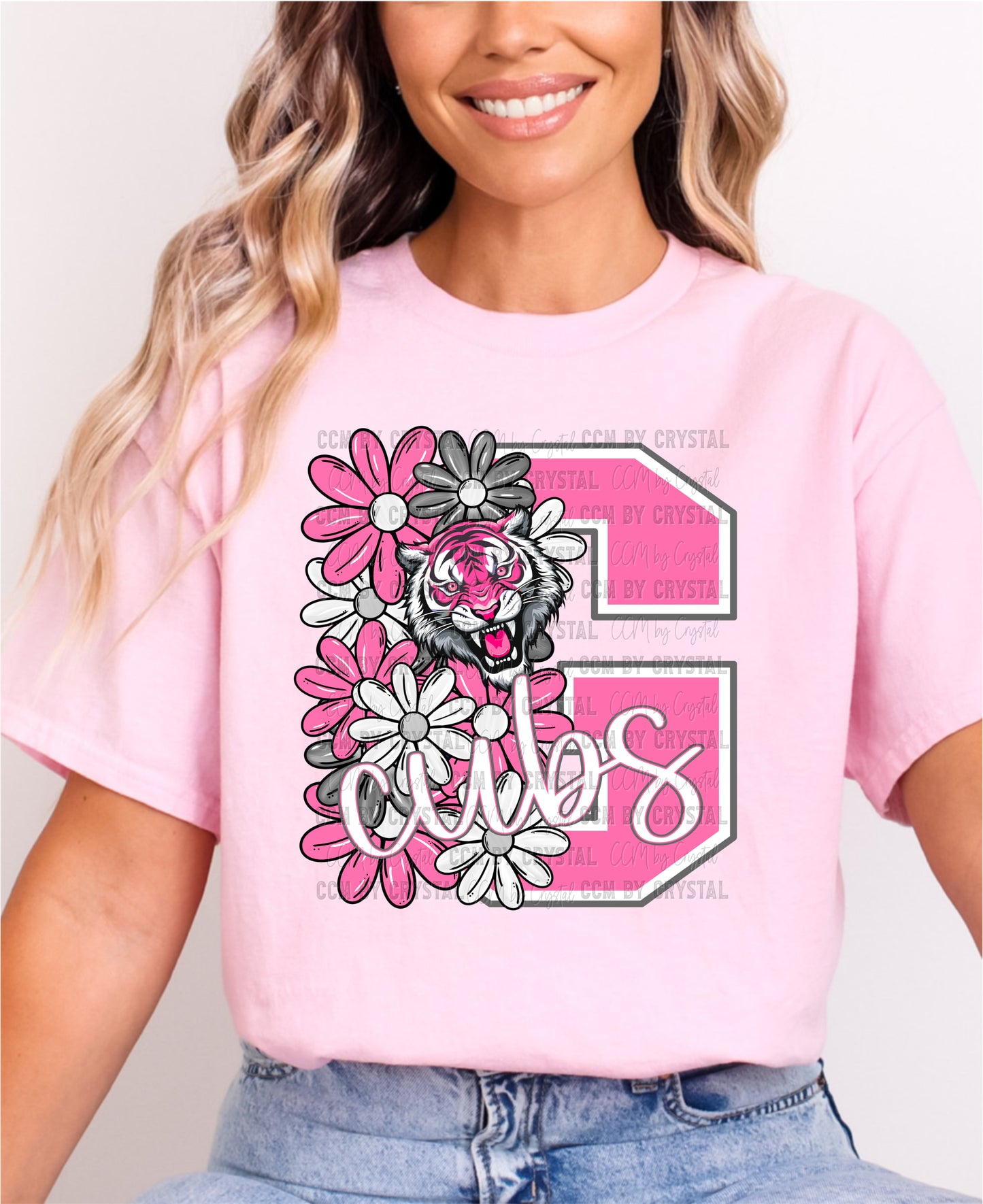 Goliad Cubs Pink Floral Gildan Softstyle T-Shirt
