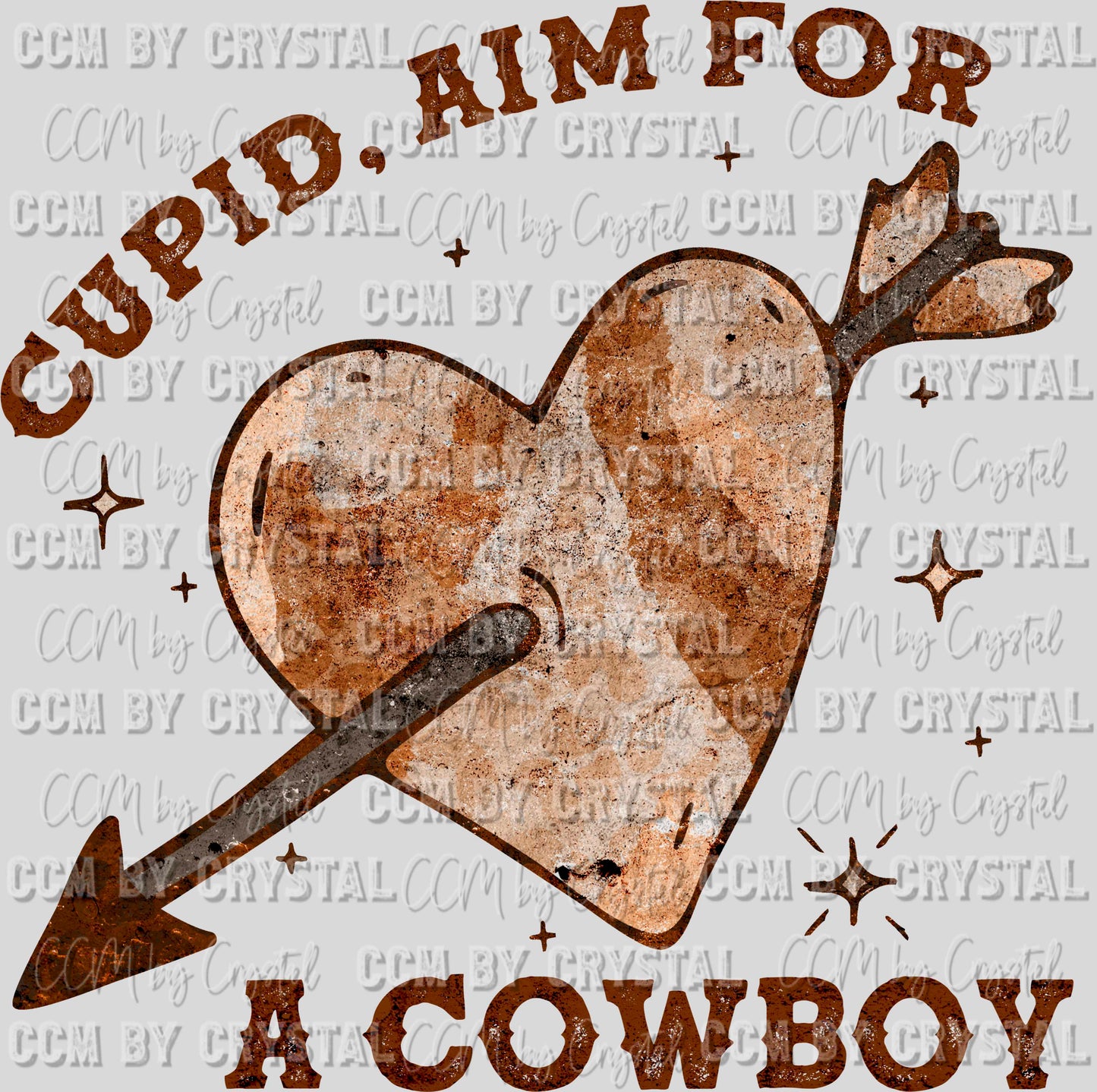 Cupid Aim for a Cowboy Valentine's Day Western Rodeo Ready to Press Transfer DTF Transfer Sublimation Transfer