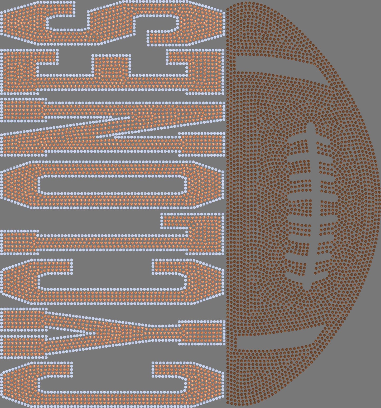 Cyclones Football 3-Color Approximately 11" Wide Spangle Transfer