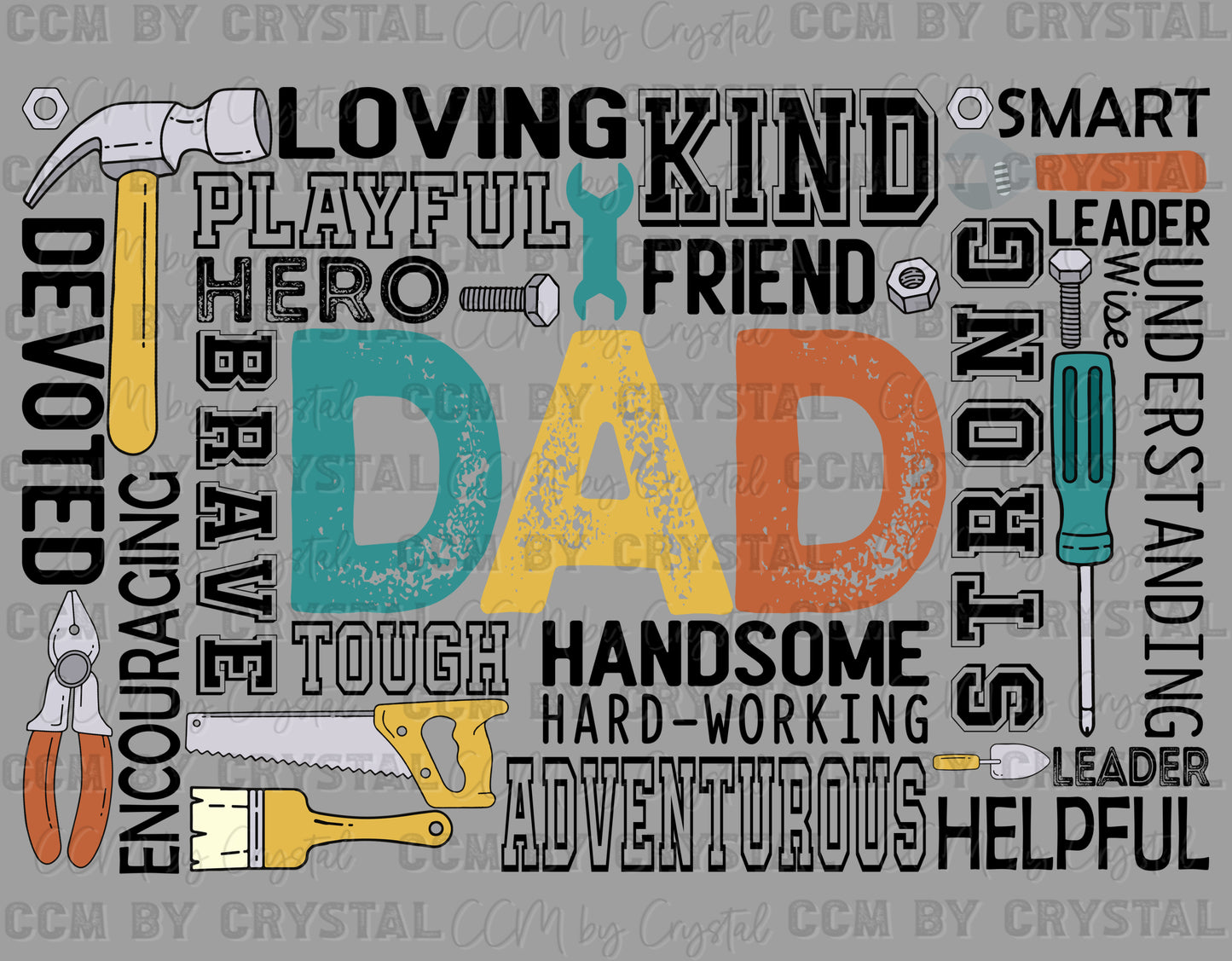 Dad Father's Day Ready to Press Transfer DTF Transfer Sublimation Transfer