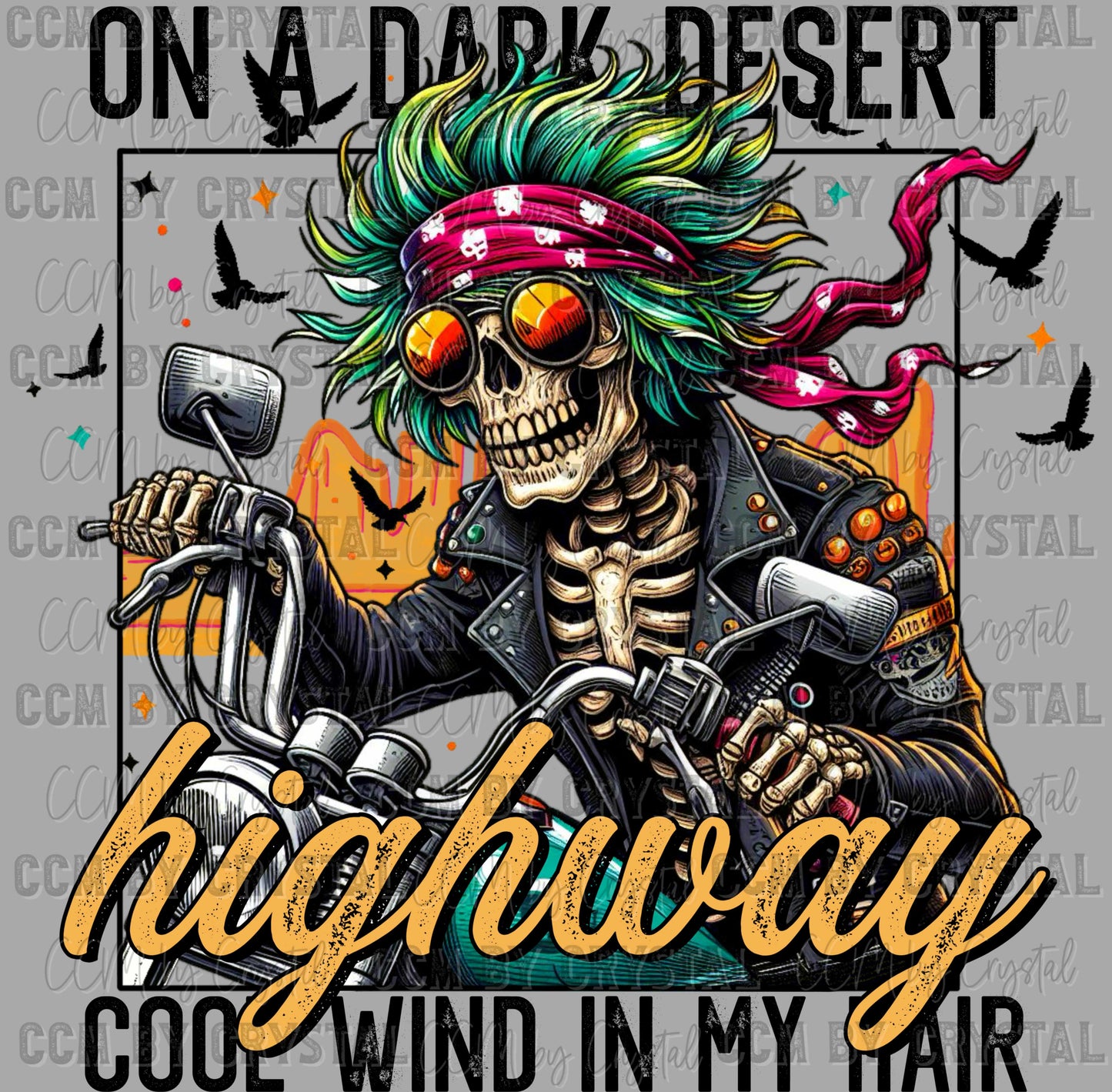 Dark Desert Highway Ready to Press Transfer DTF Transfer Sublimation Transfer
