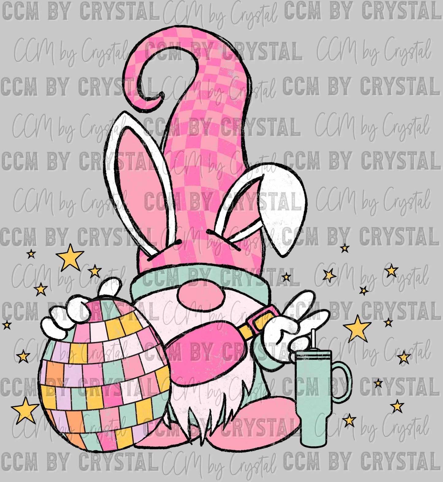 Easter Disco Gnome Ready to Press Transfer
