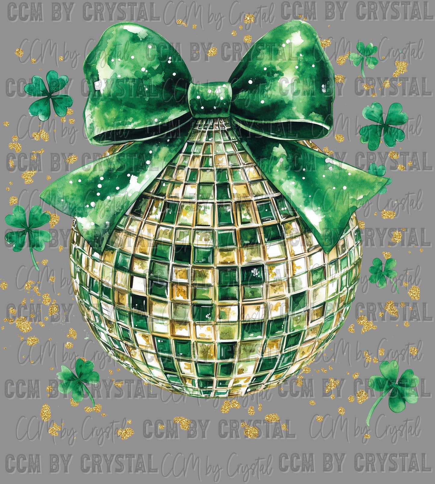 St. Patrick's Day Disco Ball Ready to Press Transfer DTF Transfer Sublimation Transfer
