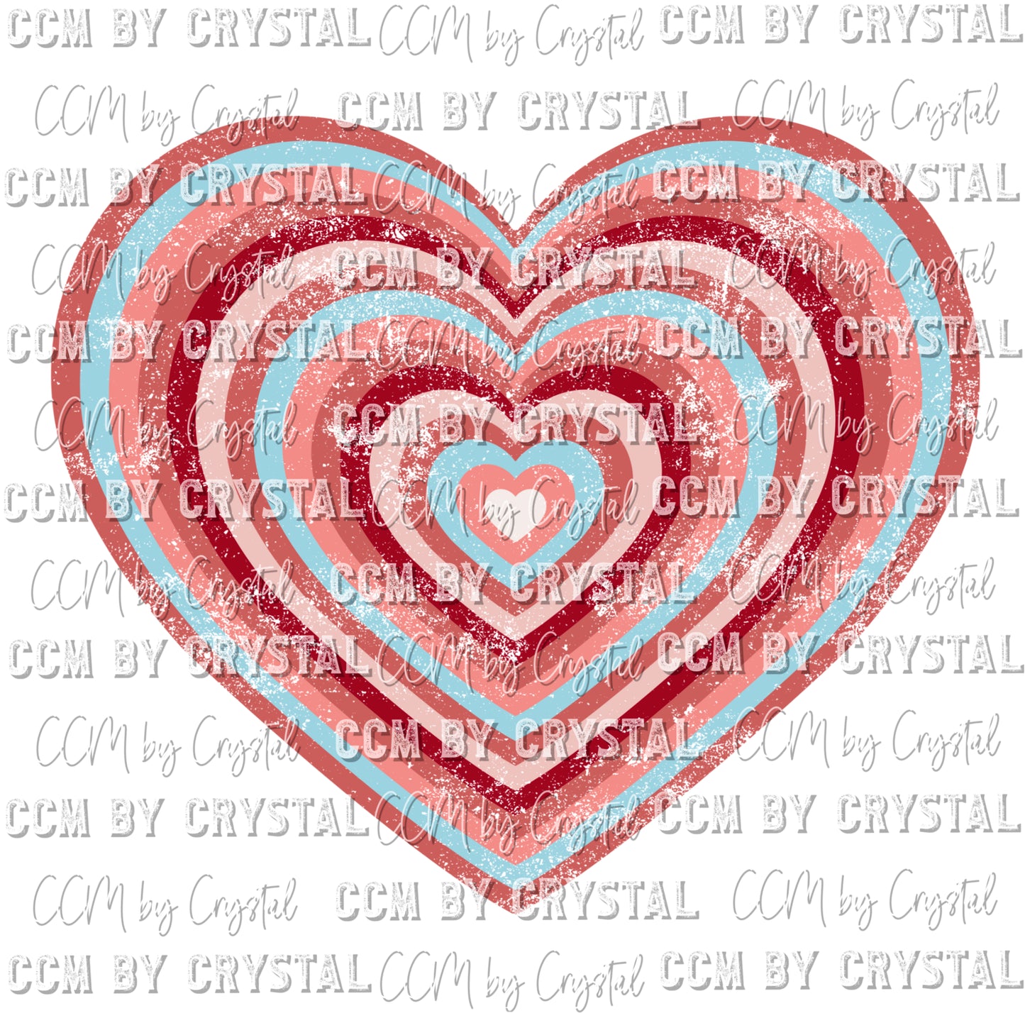 Distressed Heart Valentine's Day Ready To Press Transfer DTF Sublimation