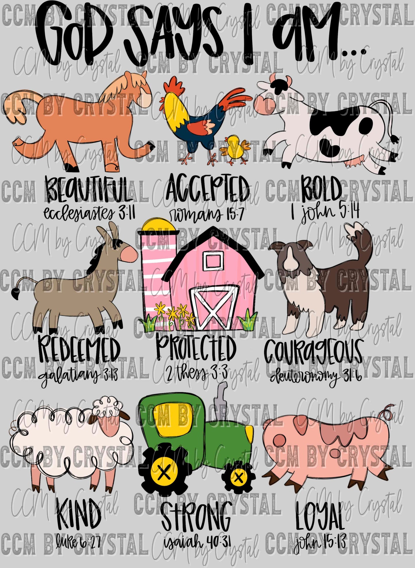 God Says I Am Farm Ready to Press Transfer DTF Transfer Sublimation Transfer