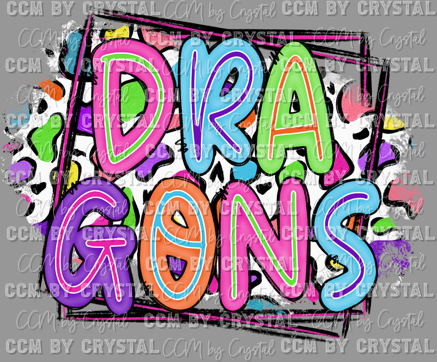 Dragons Mascot Ready to Press Transfer DTF Transfer Sublimation Transfer