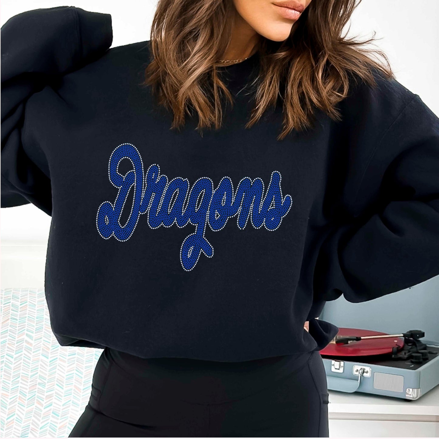 Dragons 2-Color Approximately 11" wide Spangle Transfer