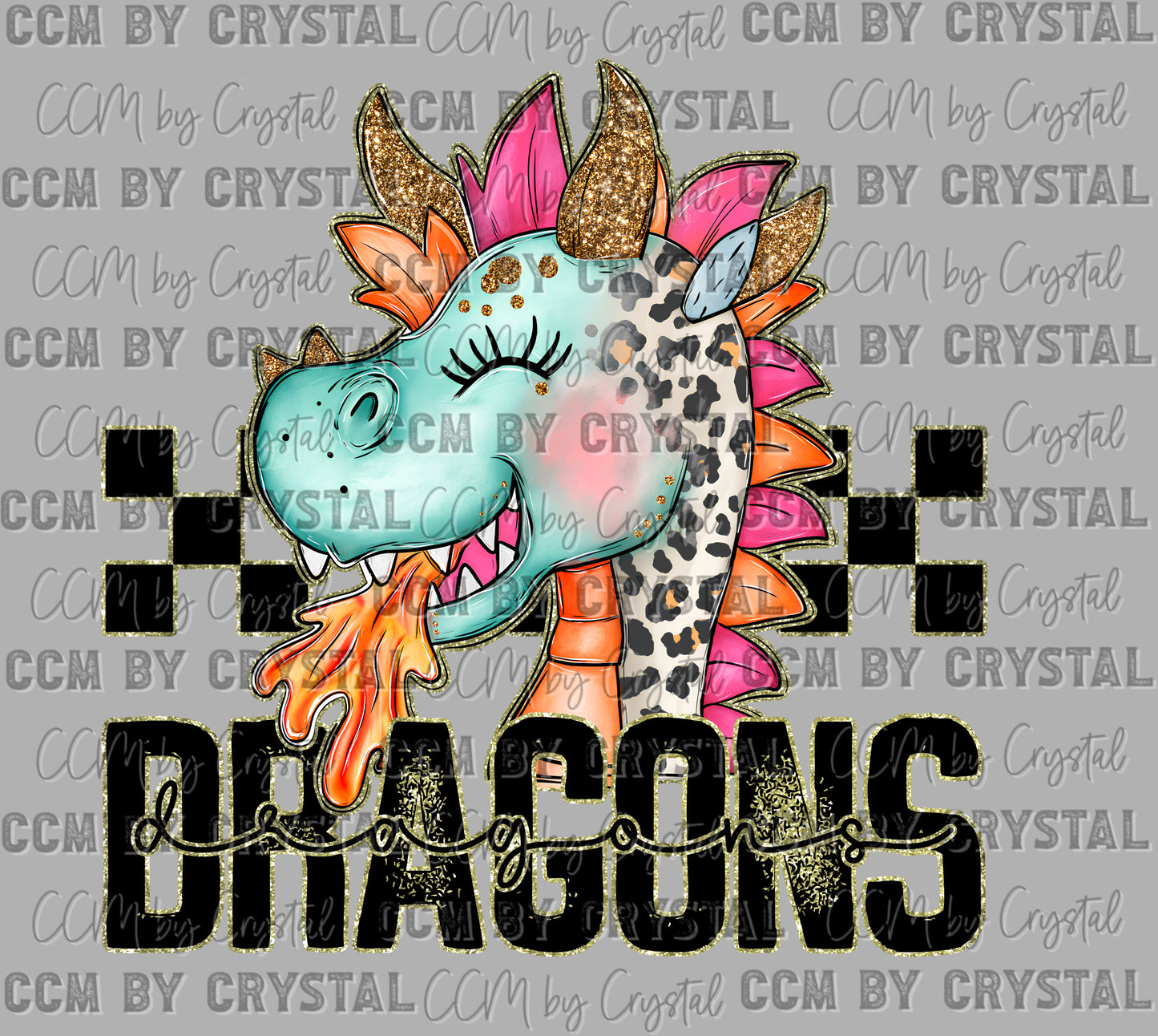 Dragons Cartoon Mascot Ready to Press Transfer DTF Transfer Sublimation Transfer