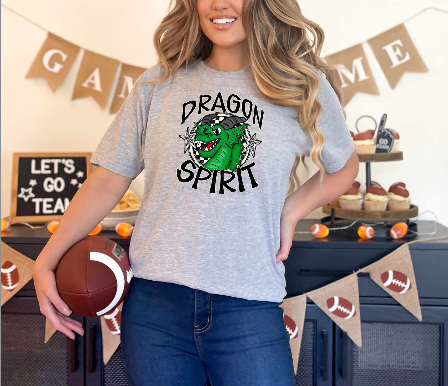 Dragon Spirit Stars Checkered Sports Mascot Ready to Press Transfer DTF Transfer Sublimation Transfer