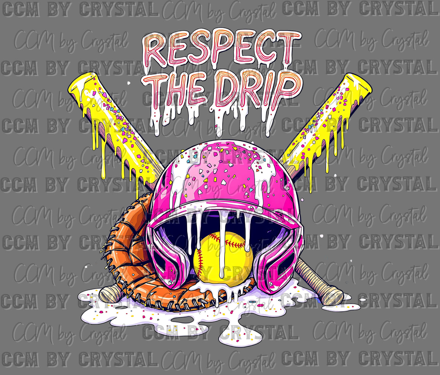 Respect the Drip Softball Ready to Press Transfer DTF Transfer Sublimation Transfer