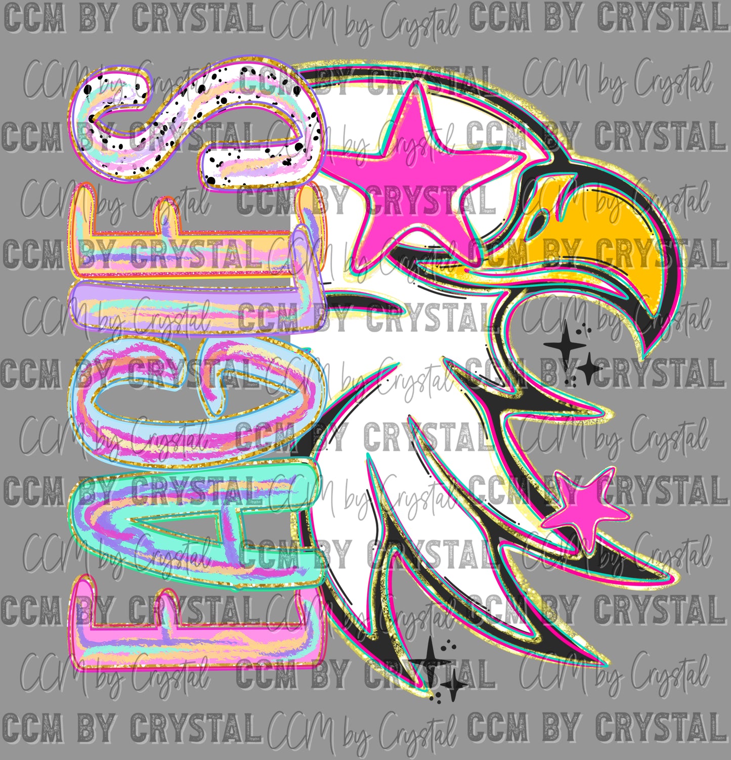Eagles Head Pastel Mascot Ready to Press DTF Transfers