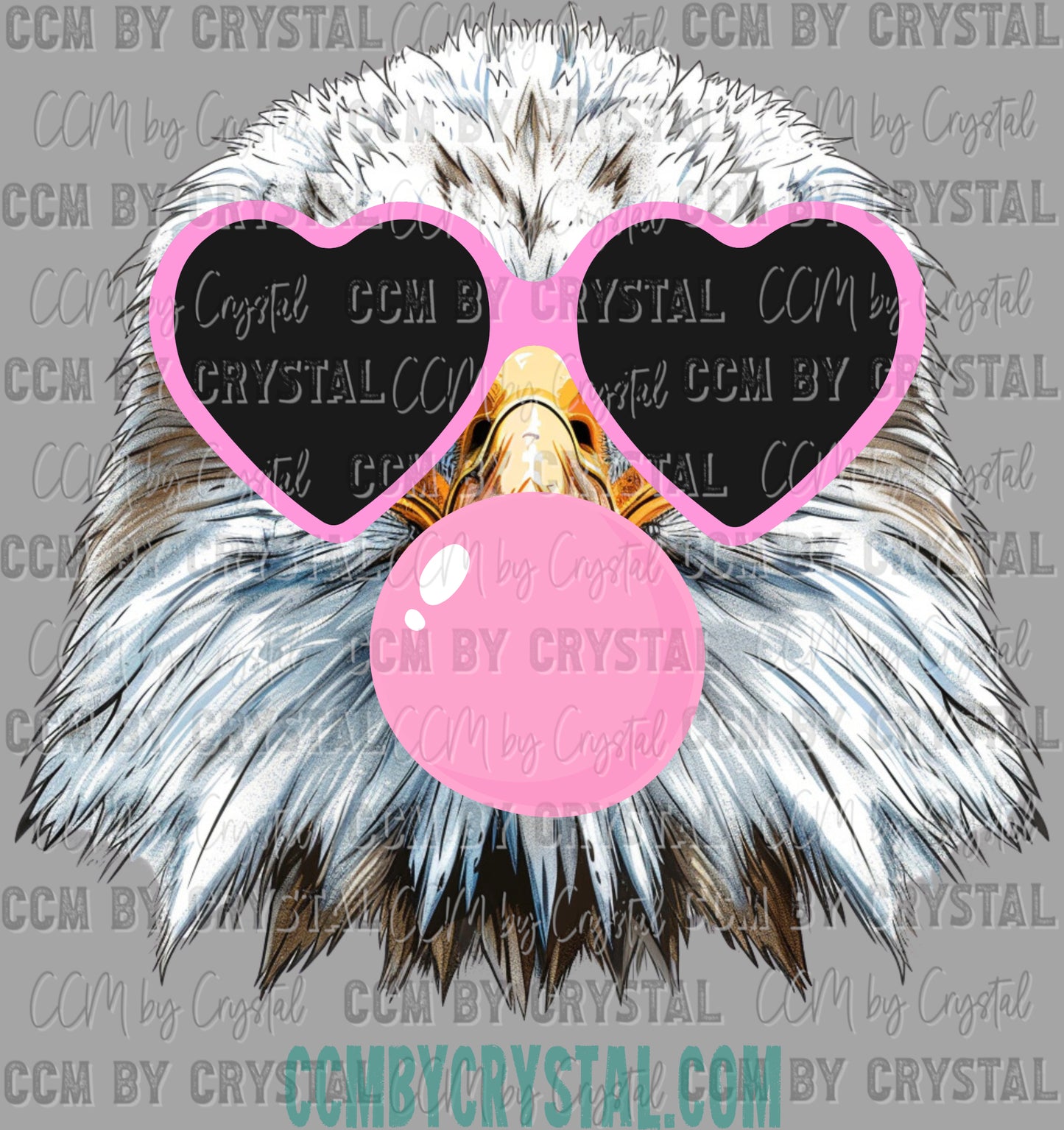 Eagles Bubble Mascot Ready to Press Transfer DTF Transfer Sublimation Transfer