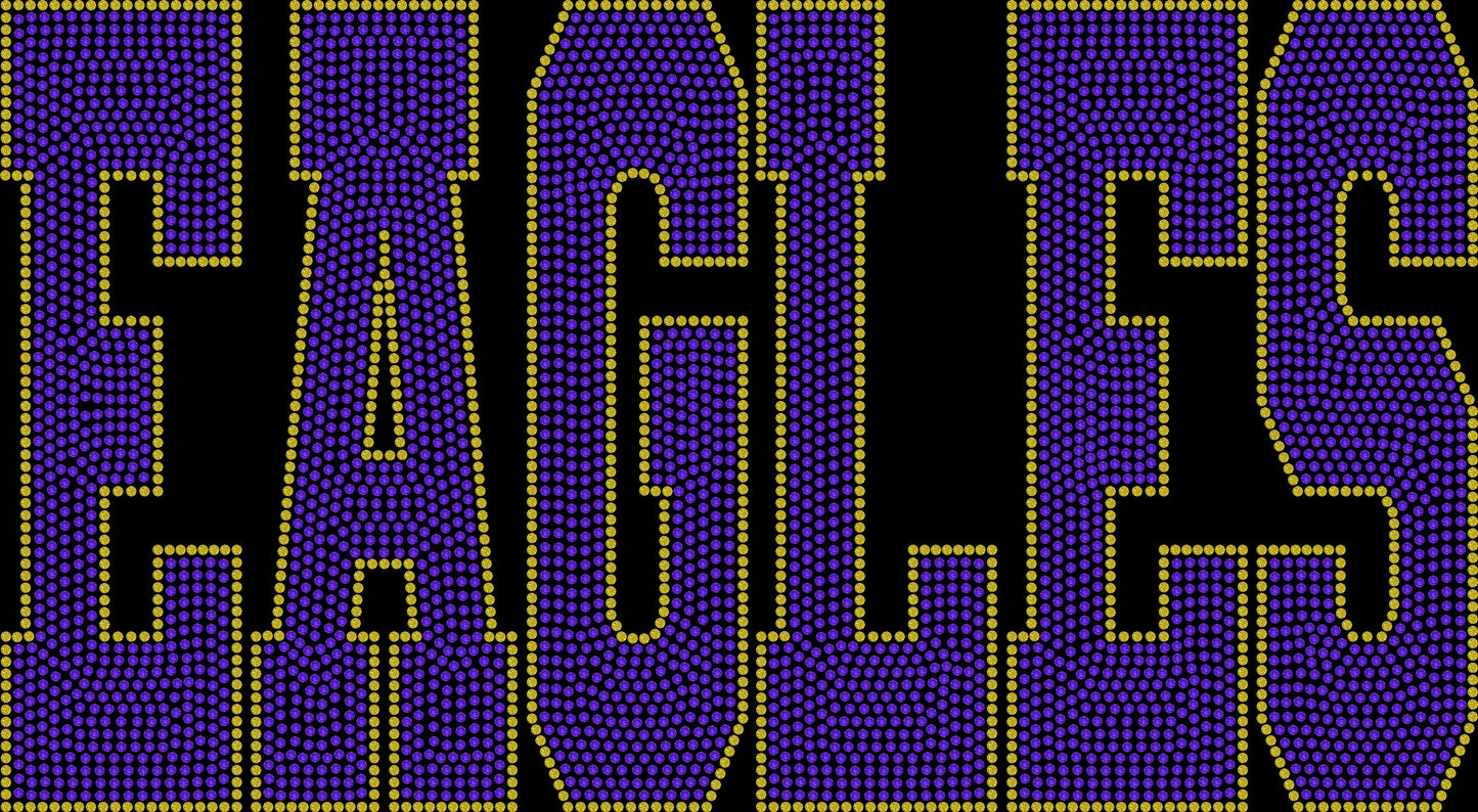 Eagles 11" 2-Color Ready to Press Spangle Transfer Bling Transfer Sparkle Transfer