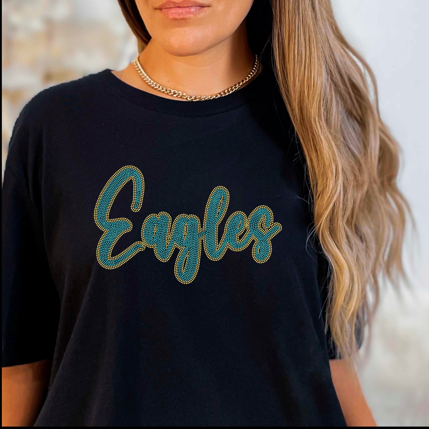 Eagles 2-Color Approximately 11" wide Spangle Transfer