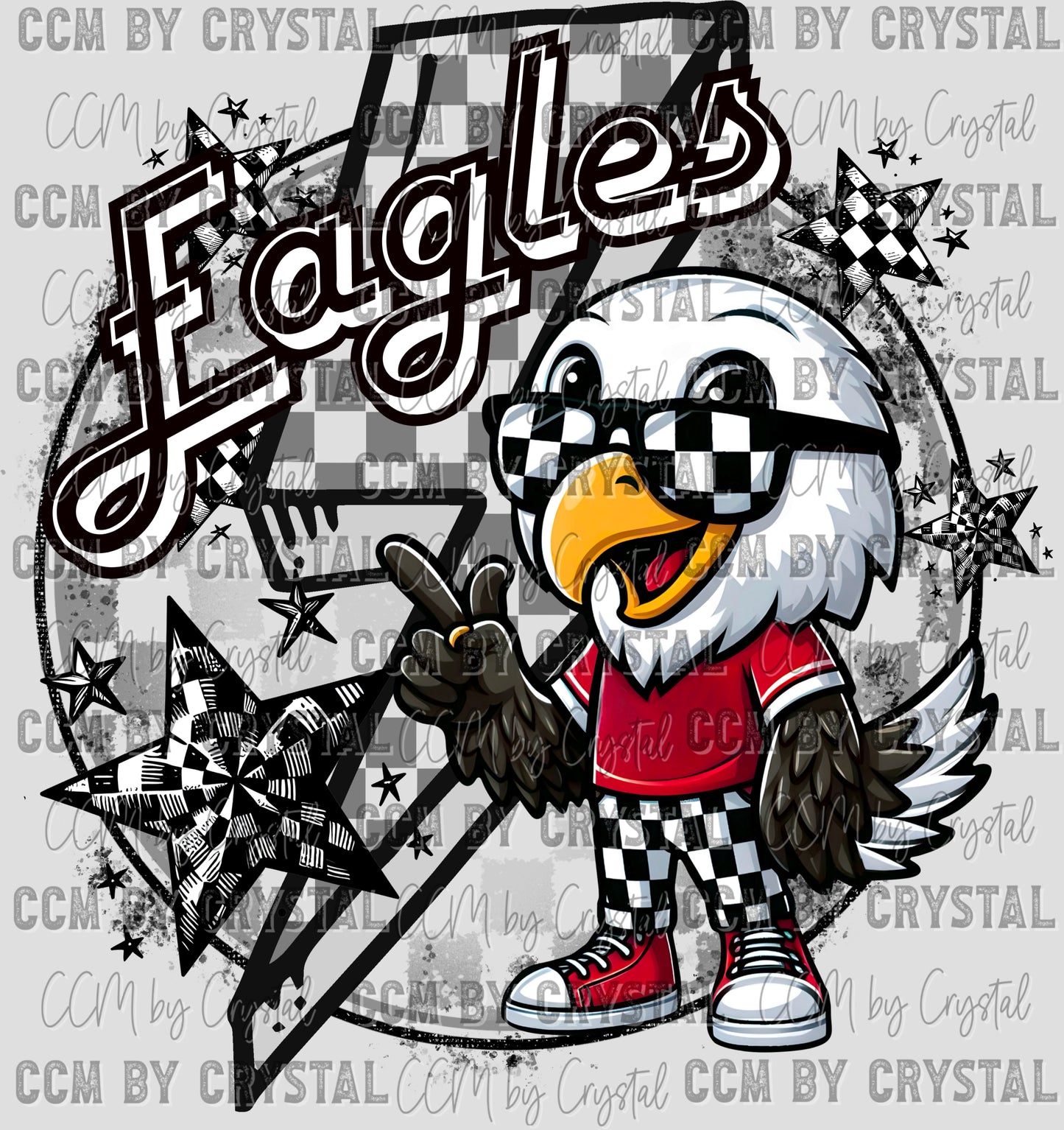 Eagles Mascot Ready to Press Transfer DTF Transfer Sublimation Transfer