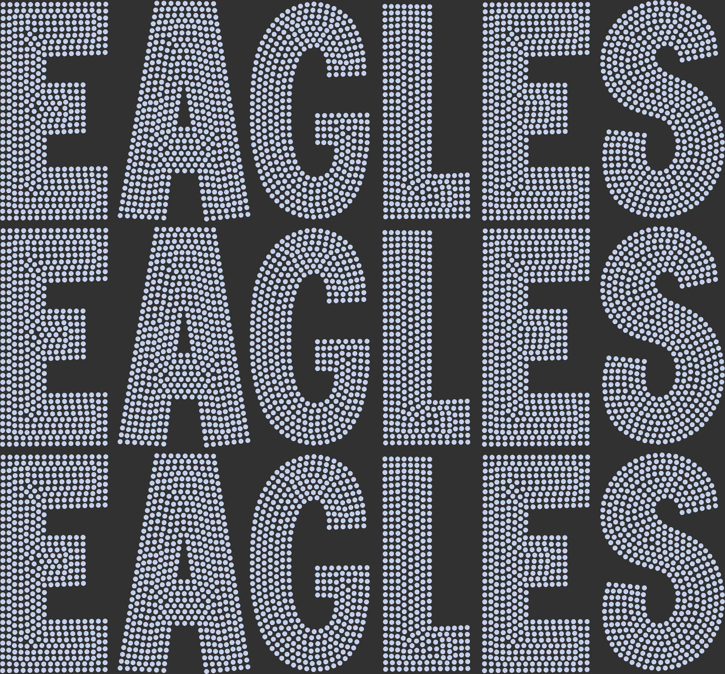 Eagles Stacked 11" One Color Ready to Press Spangle Transfer Bling Transfer Sparkle Transfer