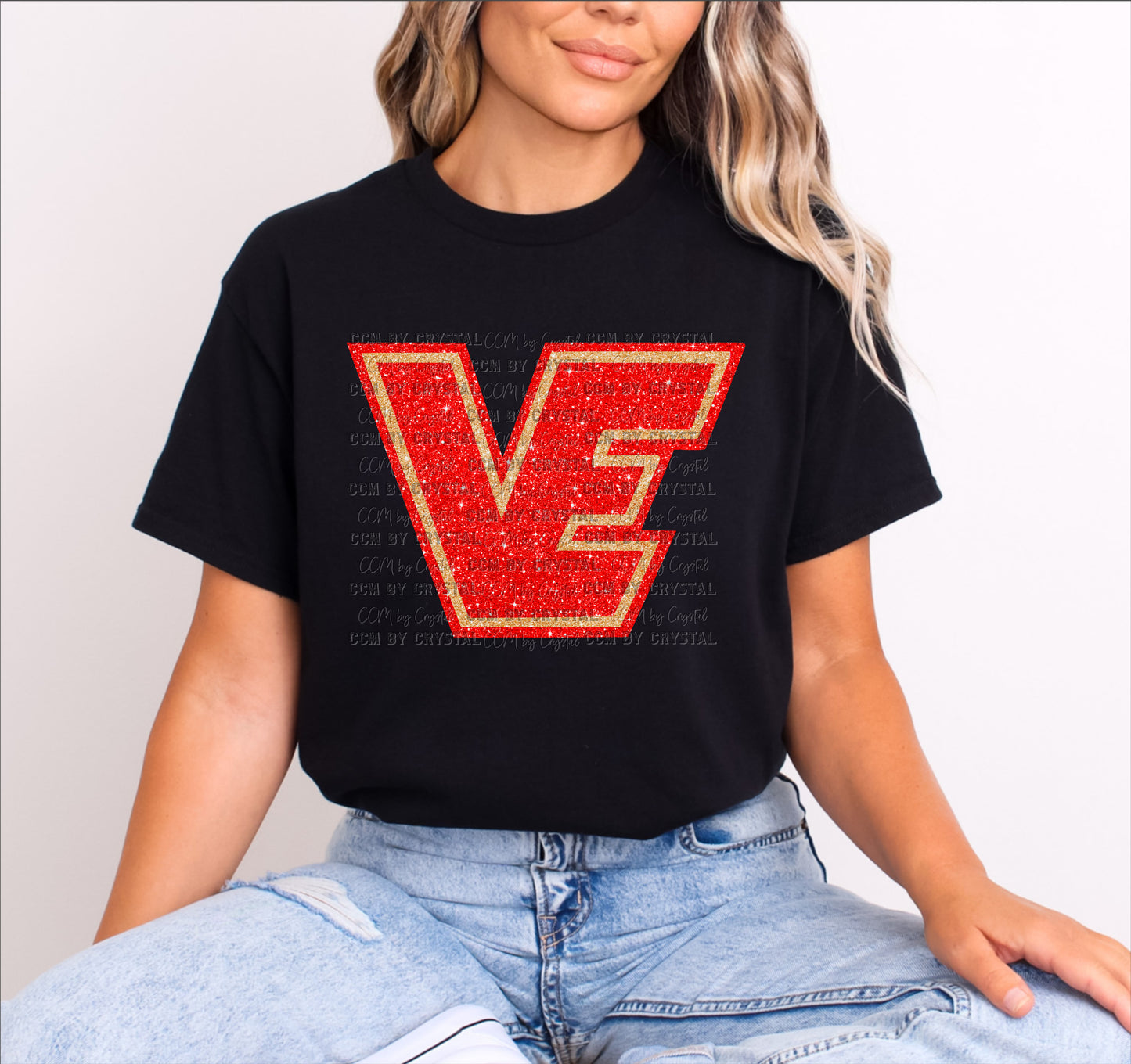 Victoria East Titans Faux Glitter T-Shirt