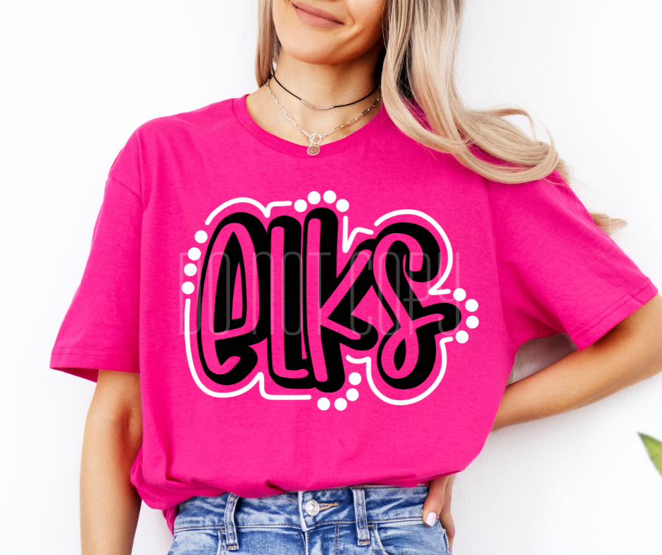 Elks Doodle Mascot Ready to Press Transfer DTF Transfer Sublimation Transfer