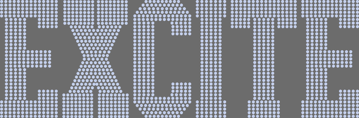 Excite 1-Color Approximately 9" wide Spangle Transfer