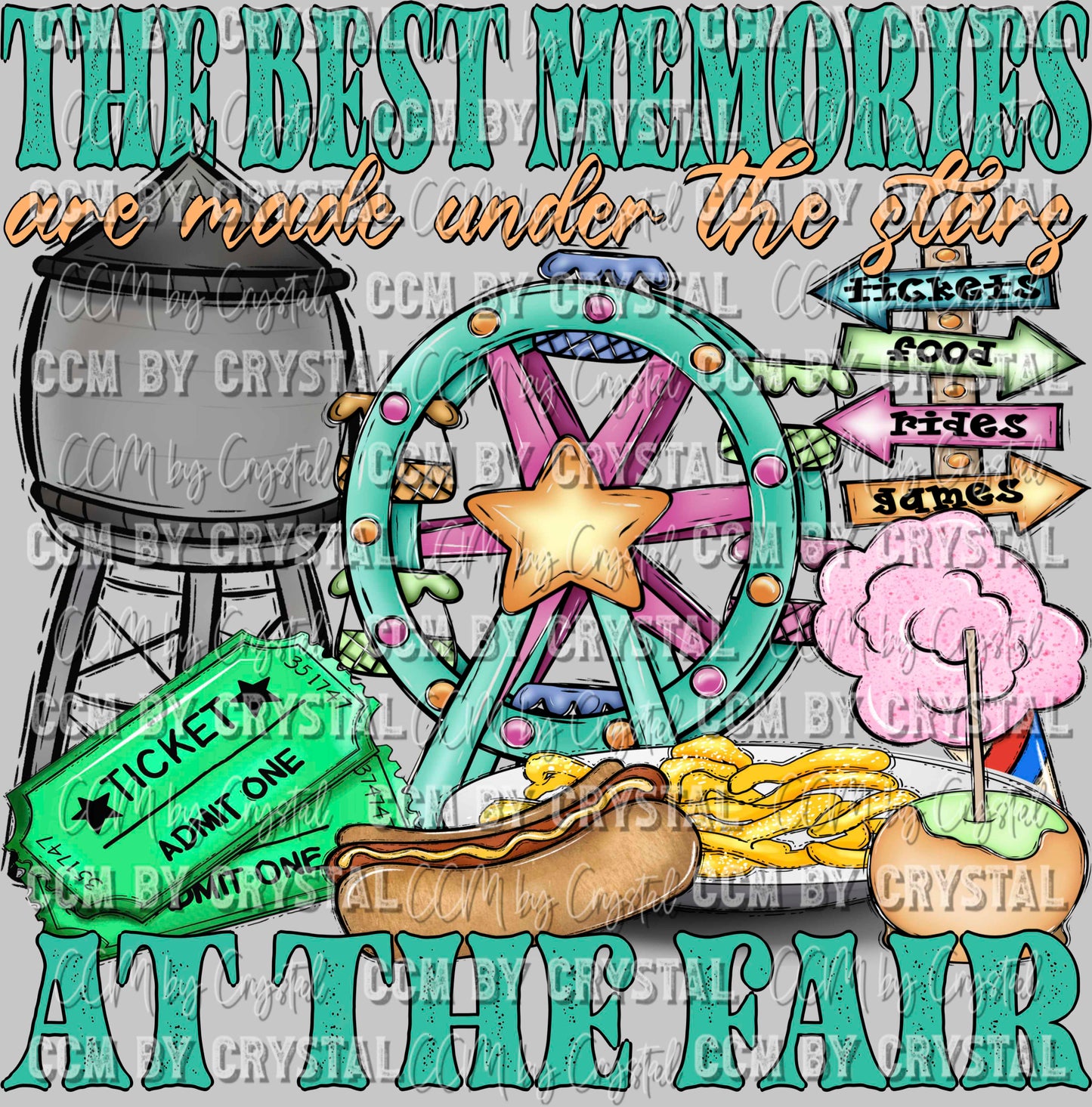 The Best Memories are Made Under the Stars at the Fair Ready to Press Transfer DTF Transfer Sublimation Transfer
