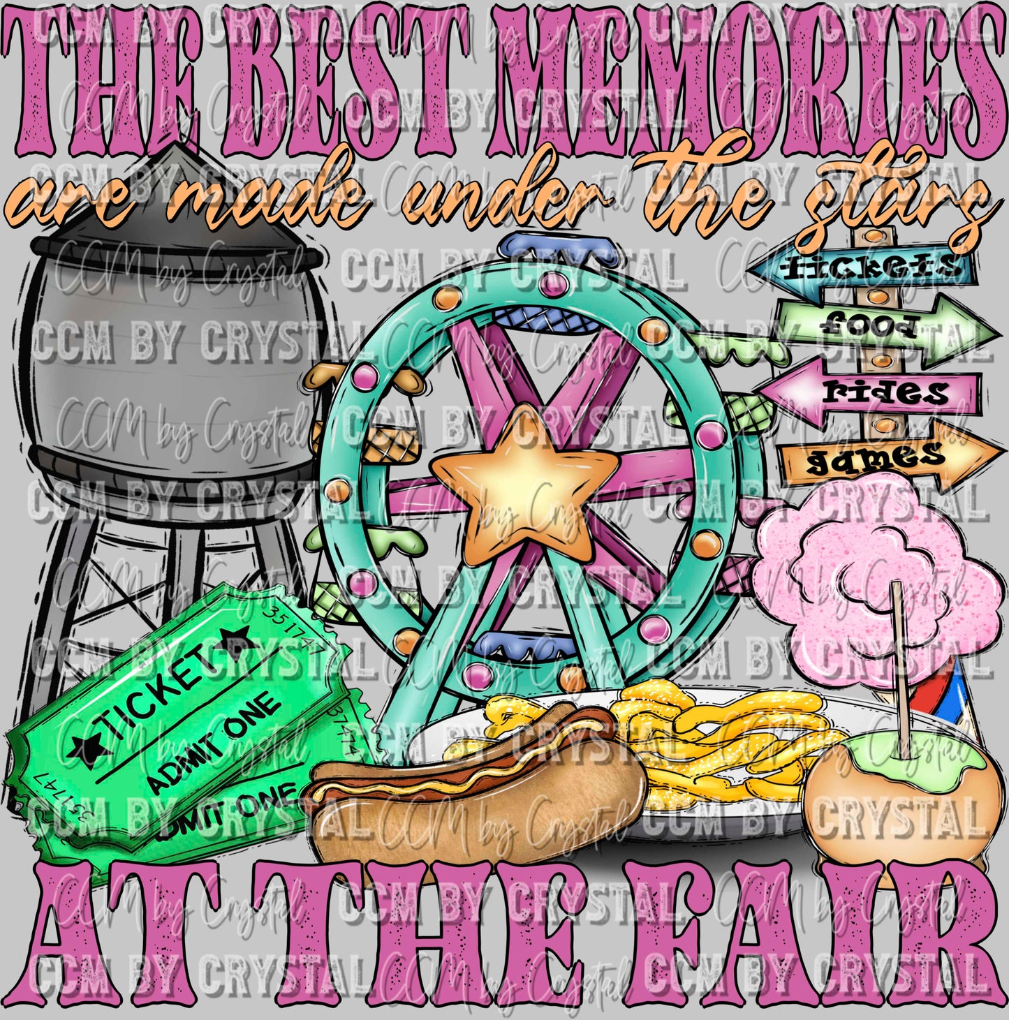 The Best Memories are Made Under the Stars at the Fair Ready to Press Transfer DTF Transfer Sublimation Transfer