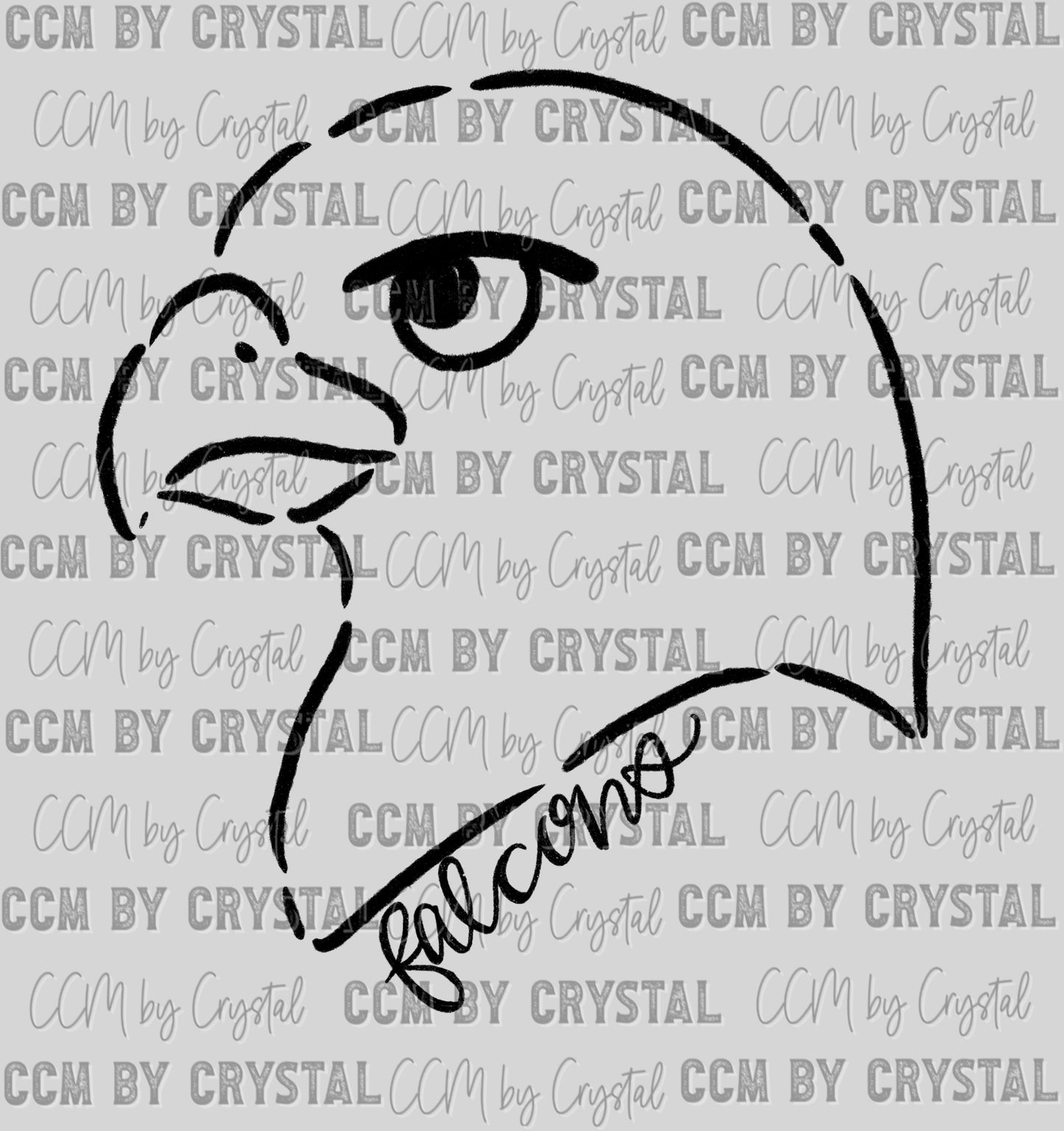 Falcons Mascot Doodle Ready to Press Transfer DTF Transfer Sublimation Transfer