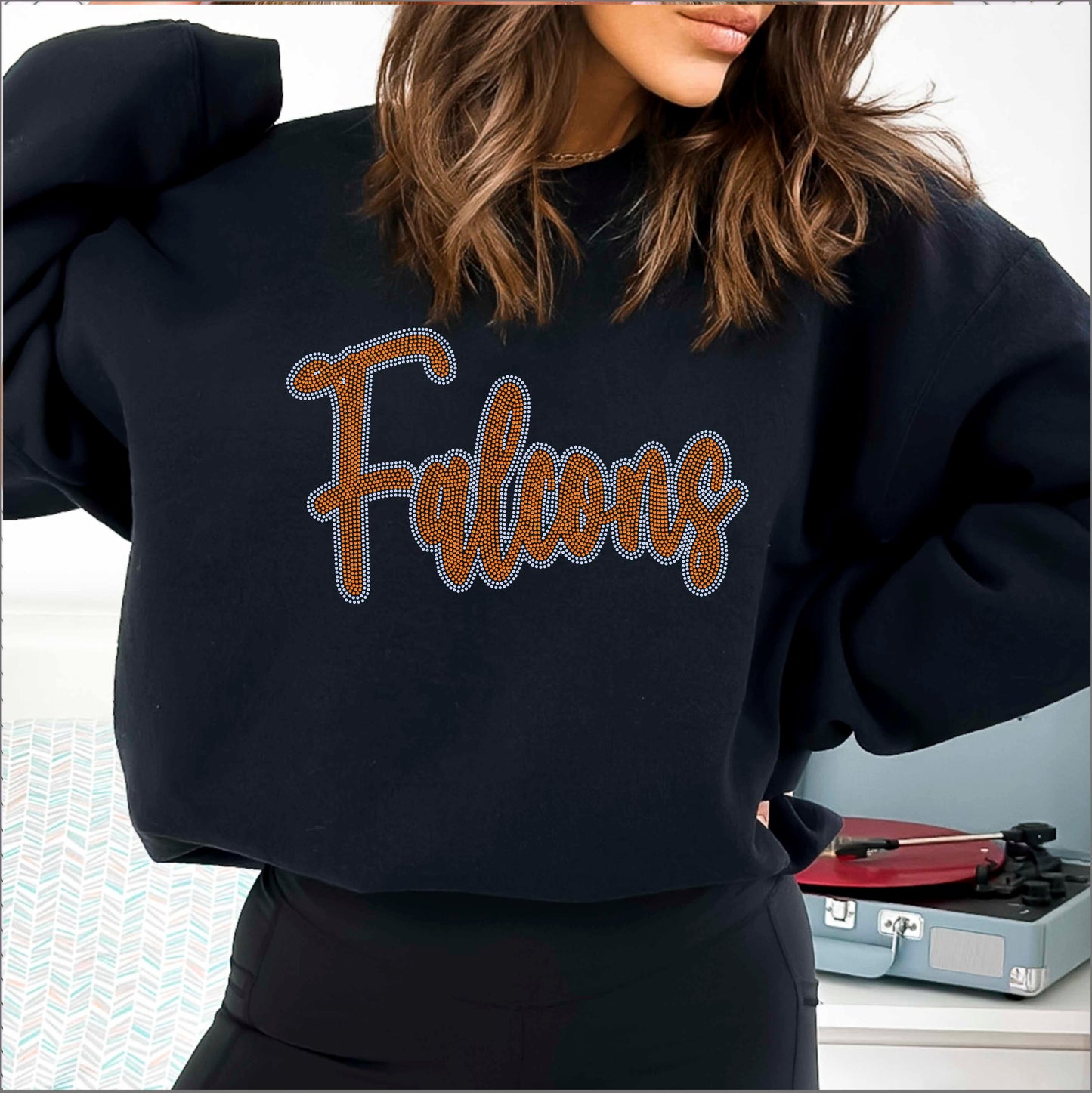 Falcons 2-Color Approximately 11" wide Spangle Transfer