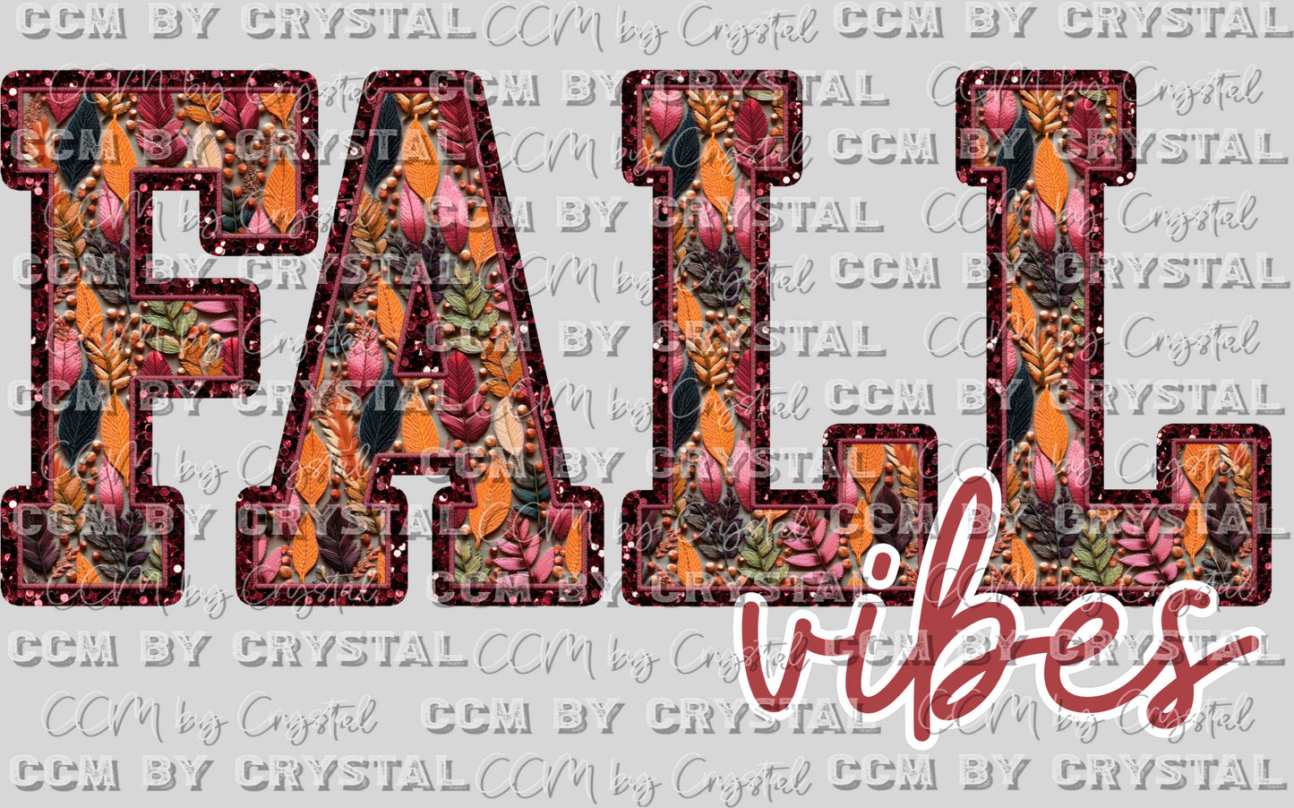 Fall Vibes Faux Embroidery Thanksgiving Fall Ready to Press Transfer
