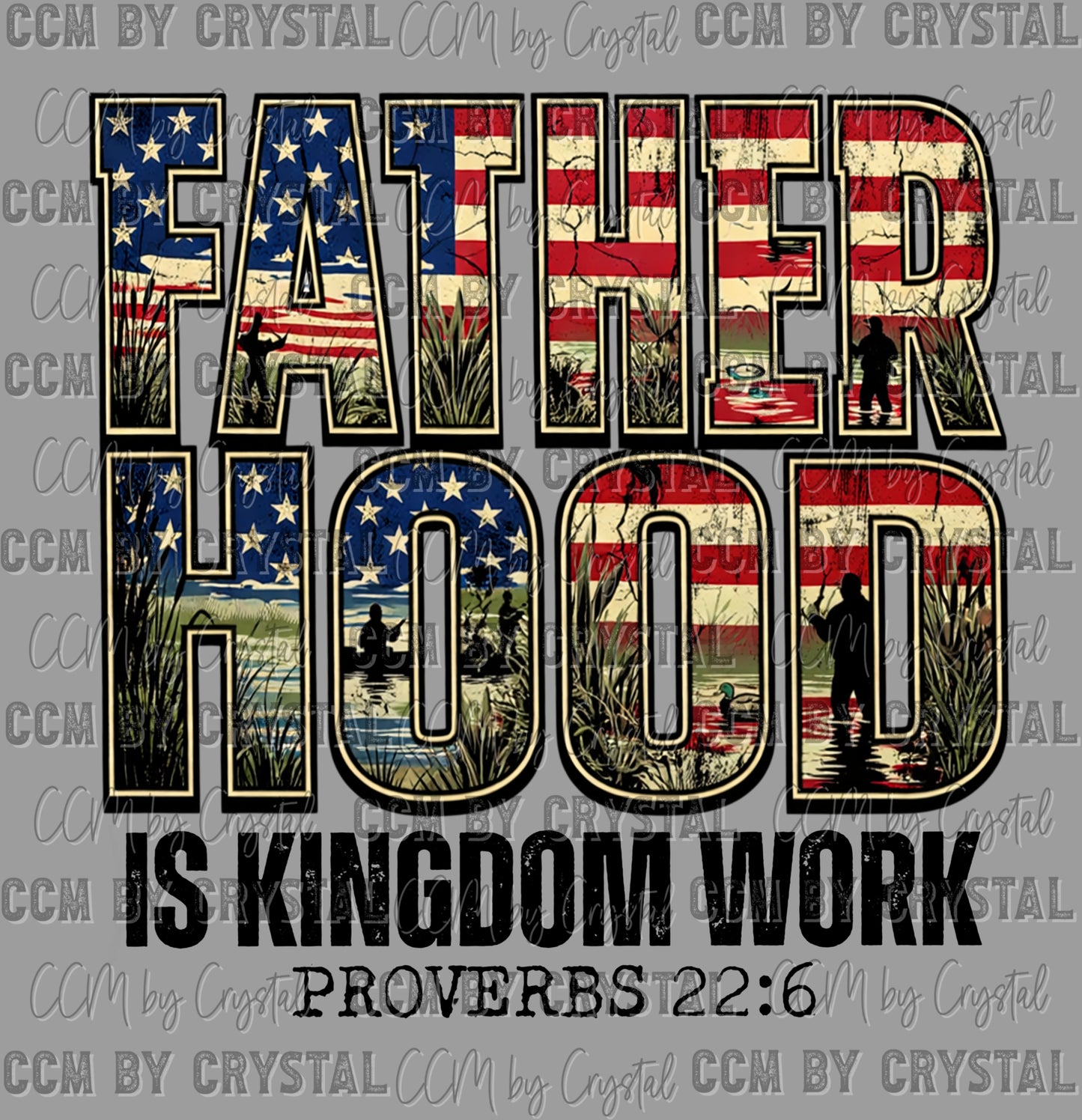 Fatherhood USA Camo Ready to Press DTF Transfers Sublimation Transfers