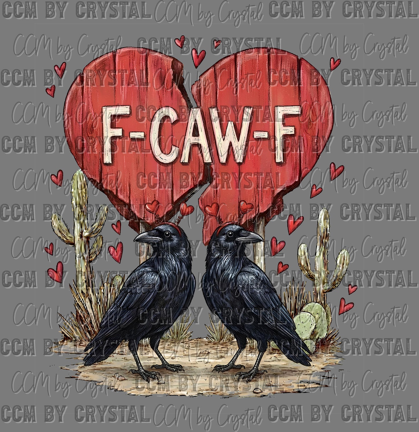 F-Caw-F Valentines Day Birds Ready to Press DTF Transfers Sublimation Transfers